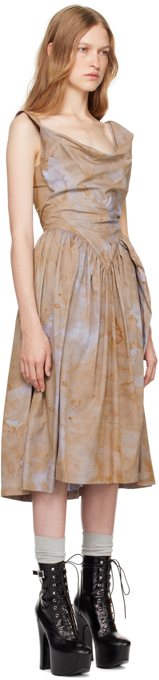Vivienne Westwood Ssense Exclusive Capsule Brown Sunday Midi Dress In D303 Small Stains