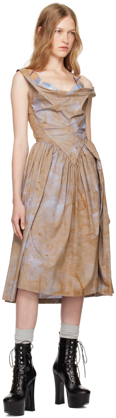 Vivienne Westwood Ssense Exclusive Capsule Brown Sunday Midi Dress In D303 Small Stains
