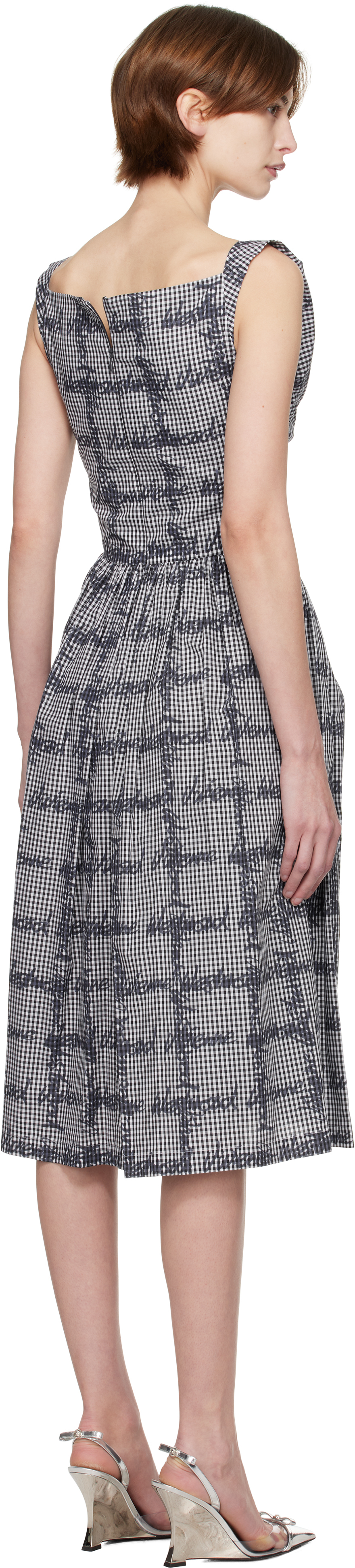 VIVIENNE WESTWOOD BLACK & WHITE SUNDAY MIDI DRESS 