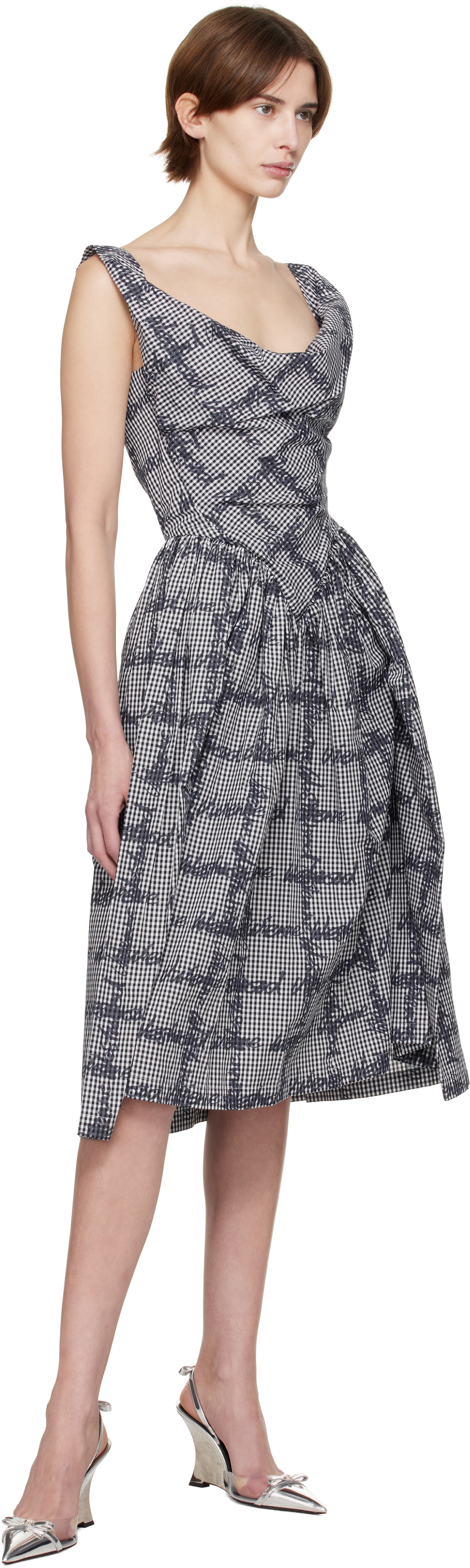 VIVIENNE WESTWOOD BLACK & WHITE SUNDAY MIDI DRESS 