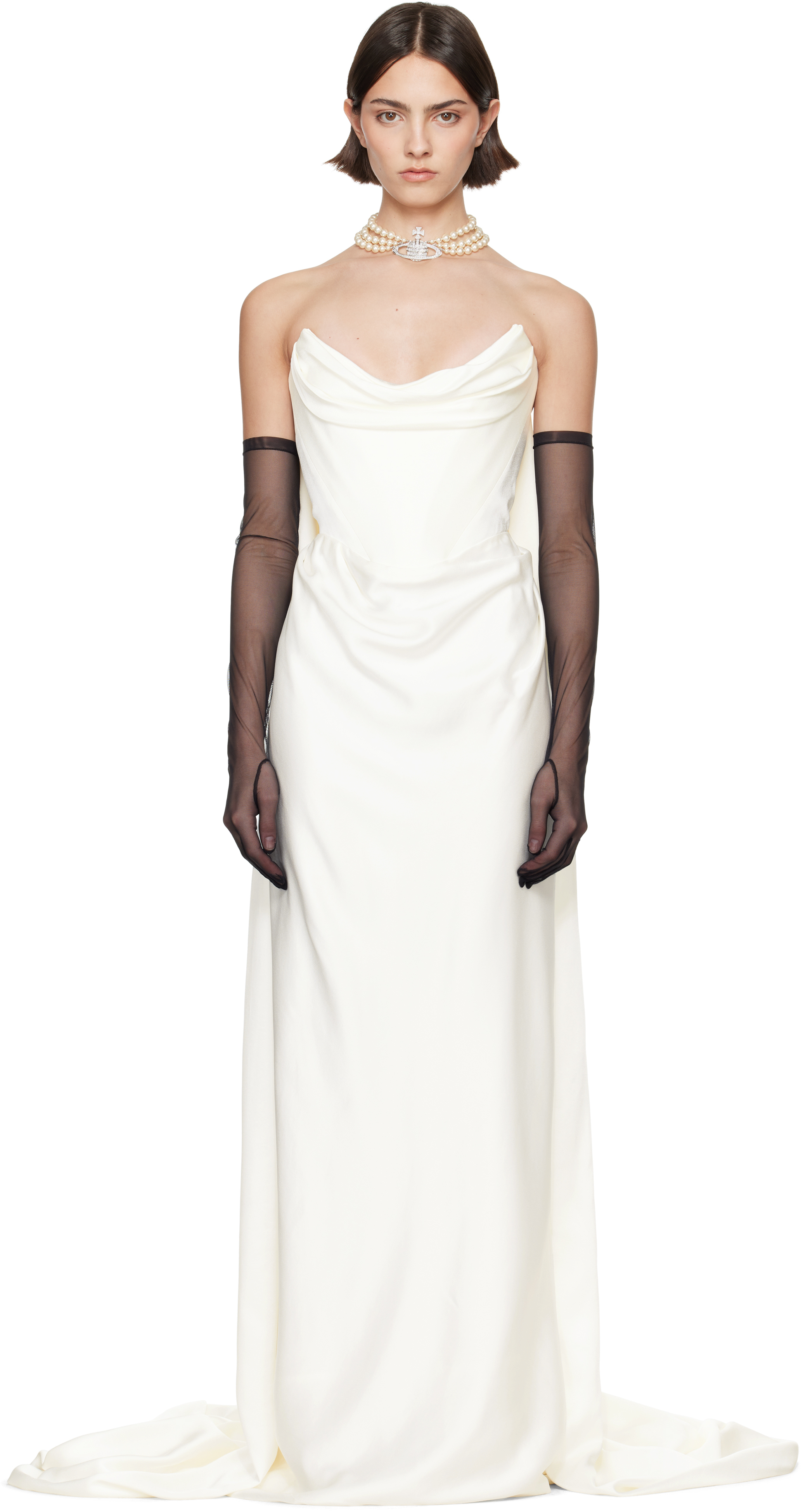 SSENSE Bridal Capsule Galaxy Cape Maxi Dress