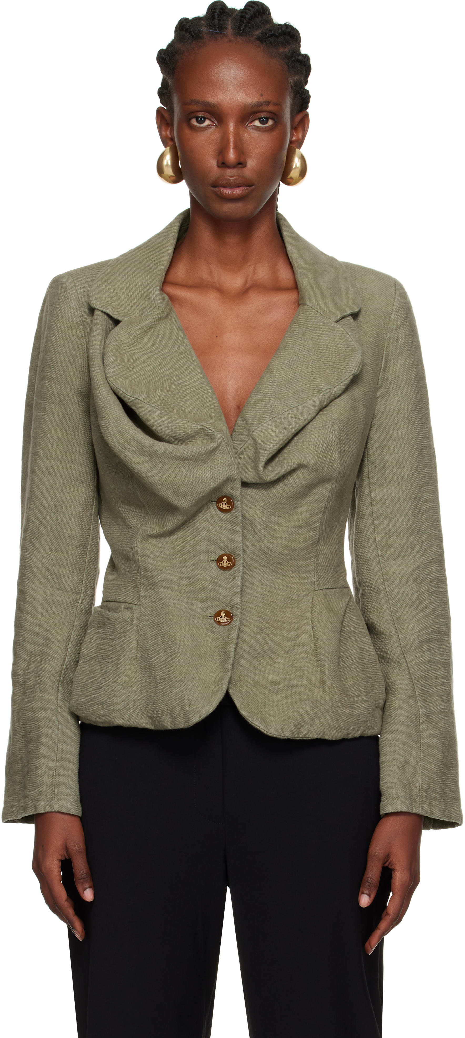Khaki Drunken Blazer