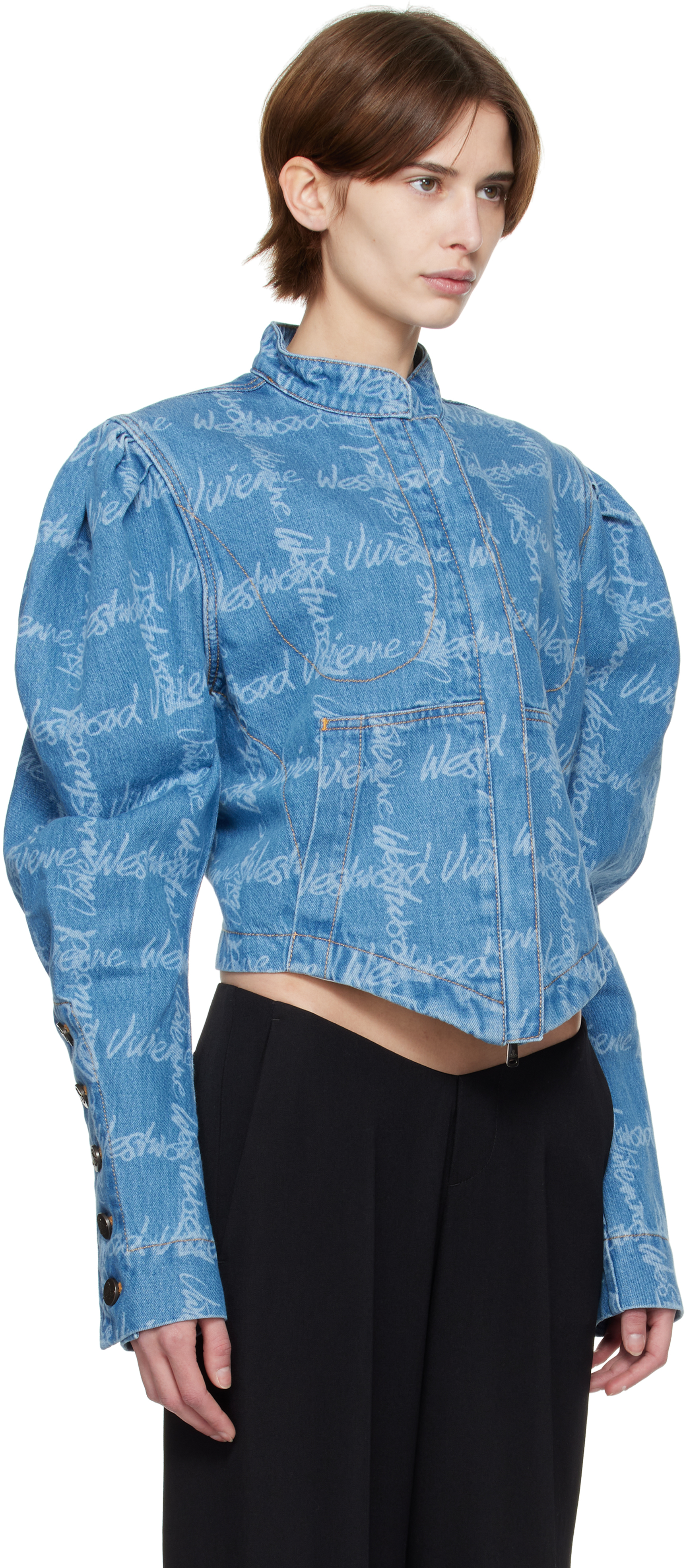 Vivienne Westwood Filli Jacket Denim Jackets In K306 Vw Grid/blue