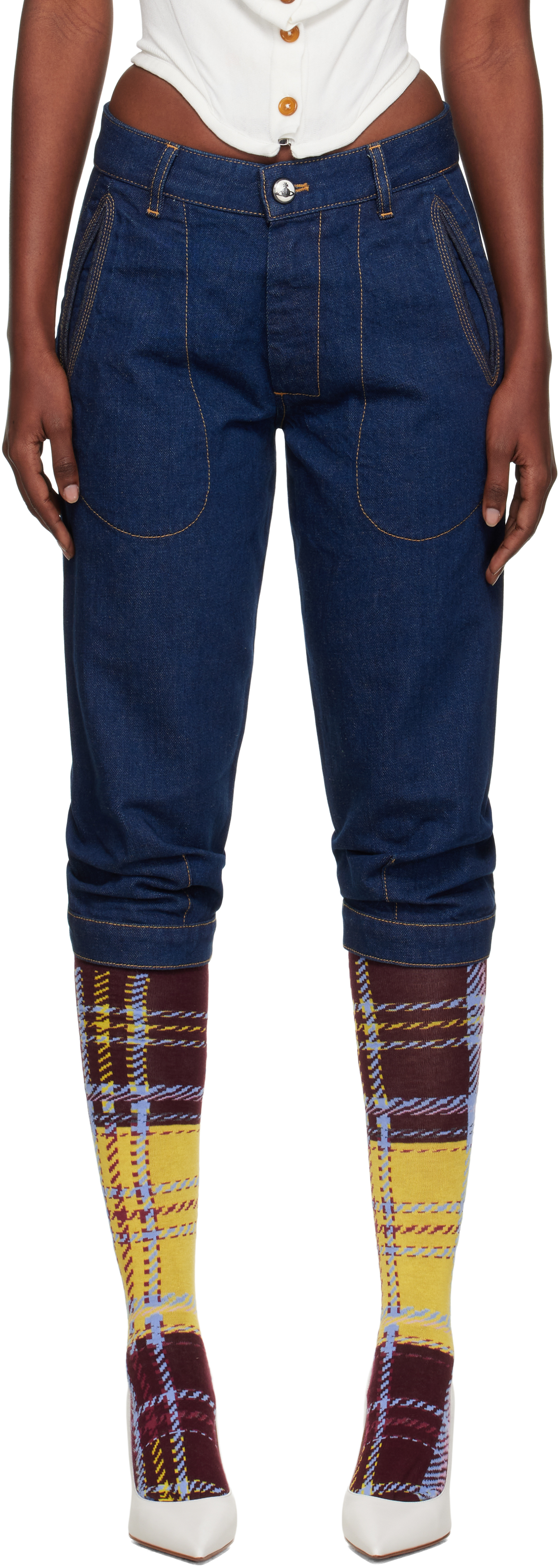 Blue Casa Breeches Jeans by Vivienne Westwood on Sale