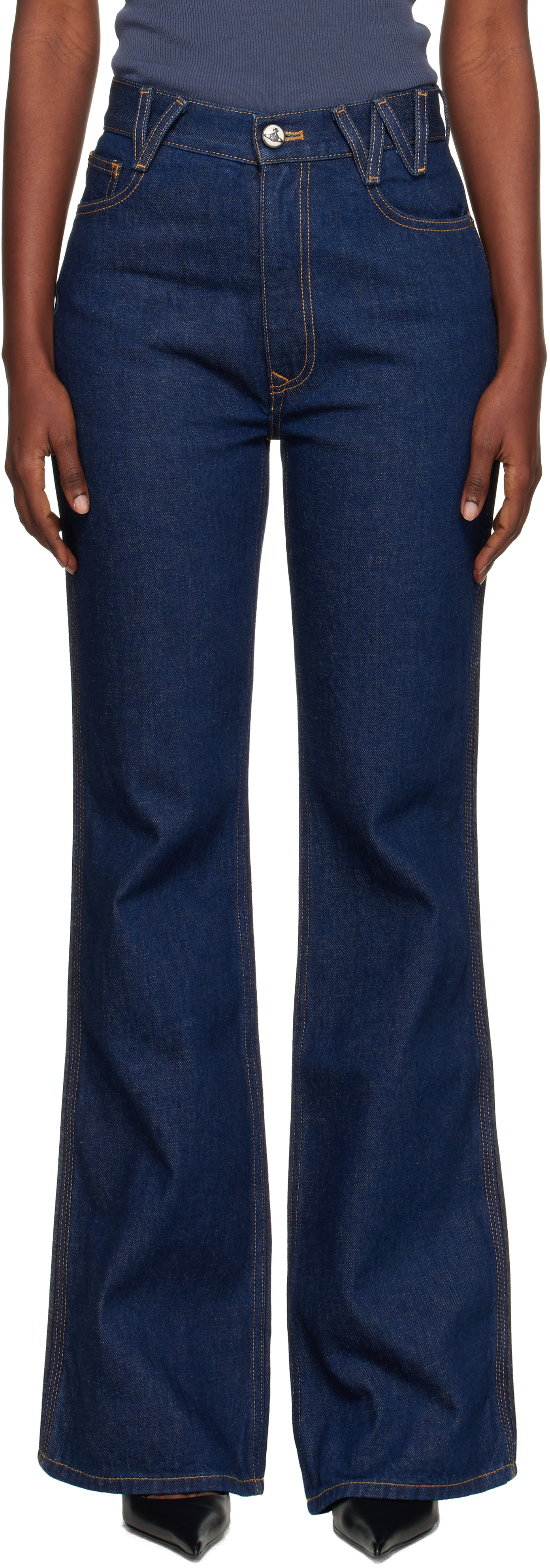 Navy Ray 5 Pocket Jeans
