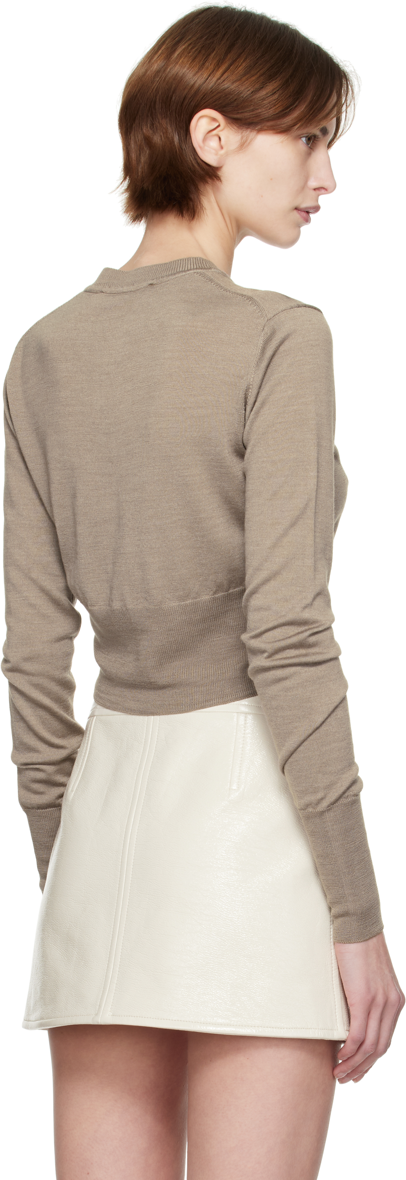 Vivienne Westwood Stone Virgin Wool Orb Bea Cardigan In C403 Sand