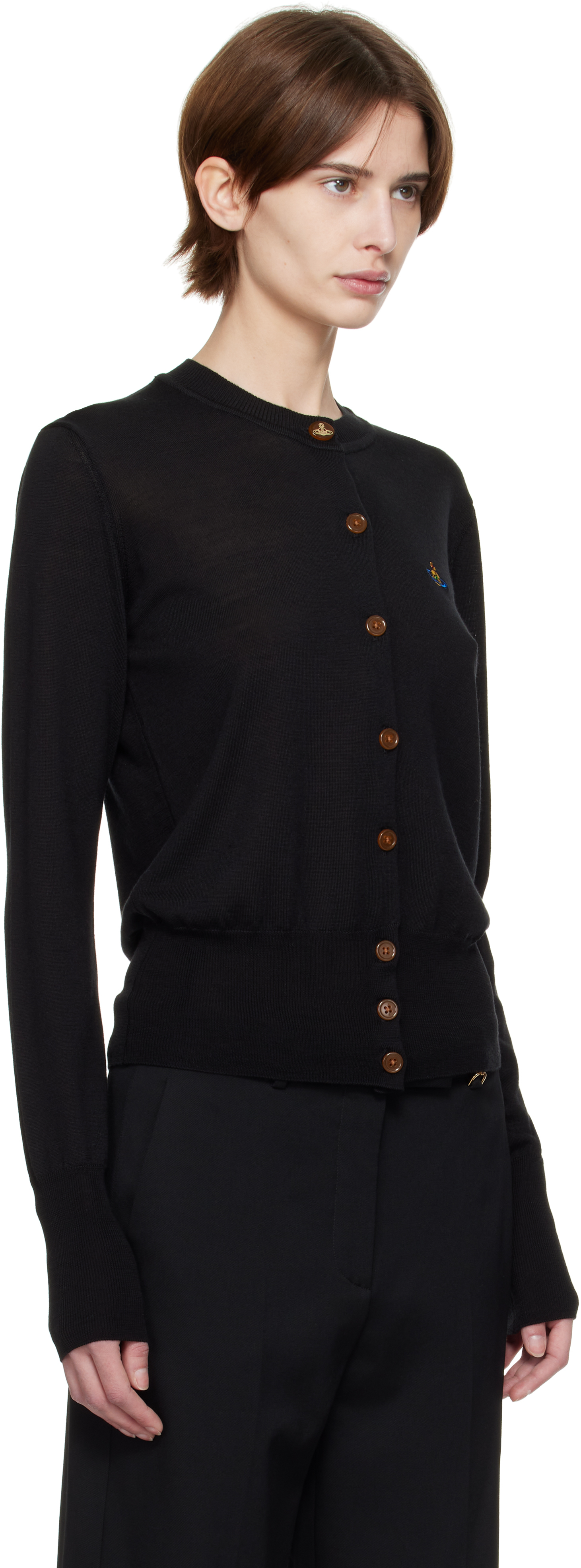Shop Vivienne Westwood Black Bea Cardigan In N402 Black