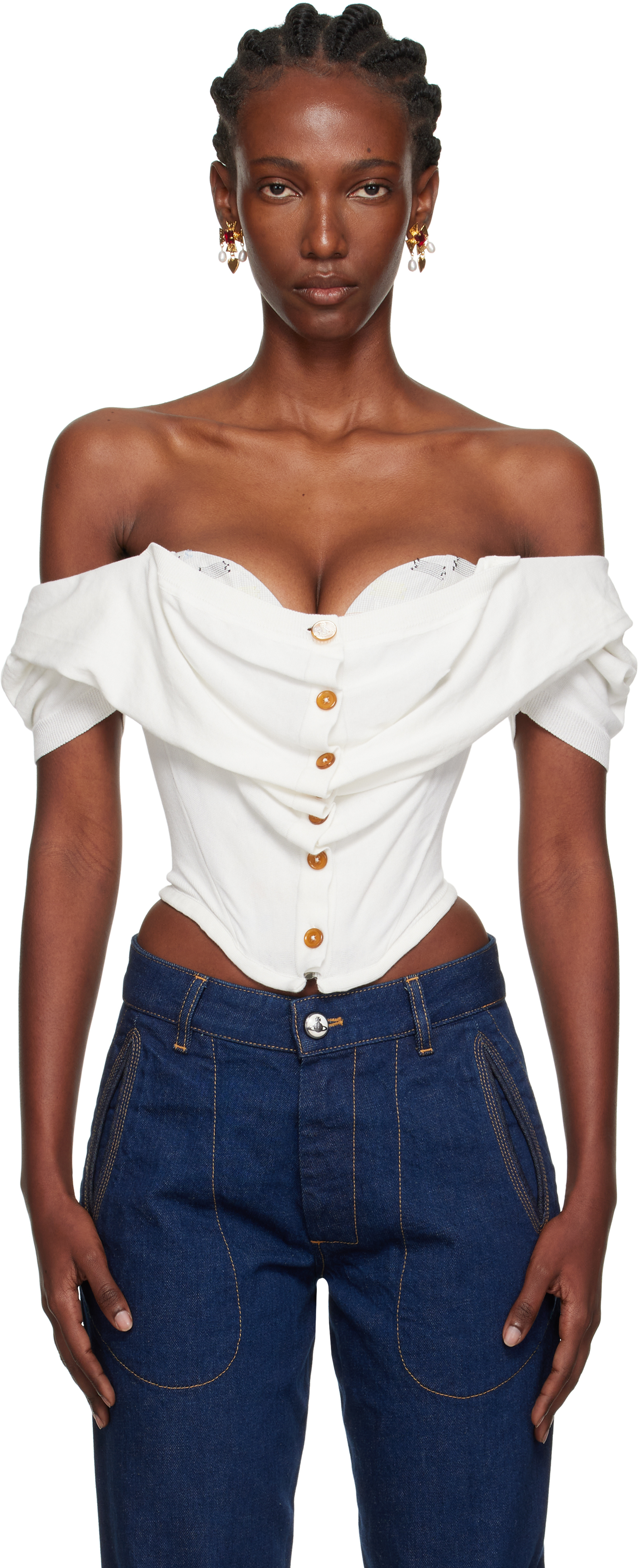 White Bea Corset Cardigan