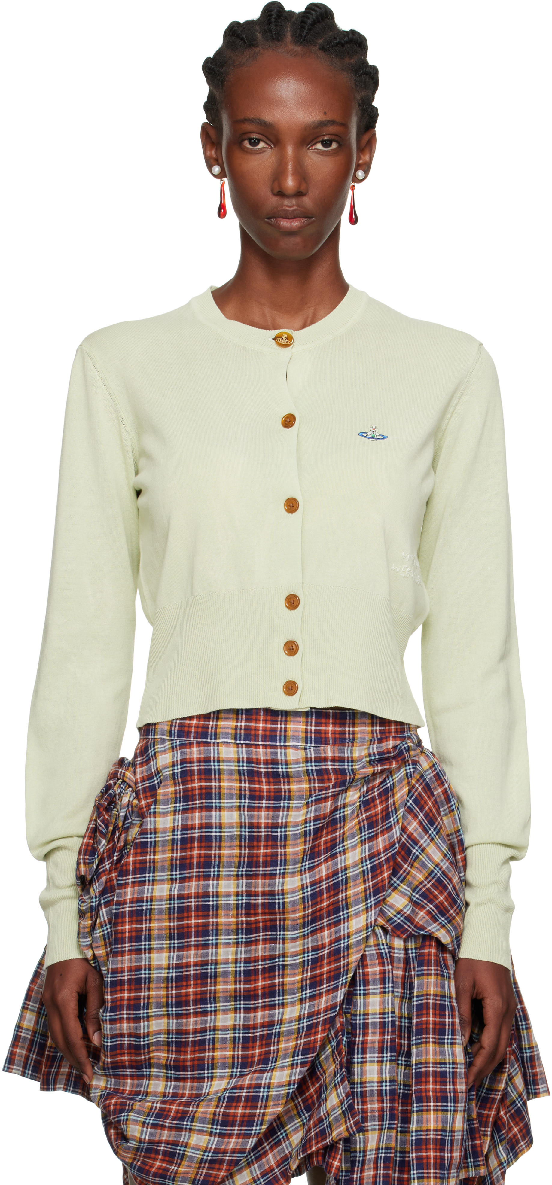 Green Bea Cropped Cardigan