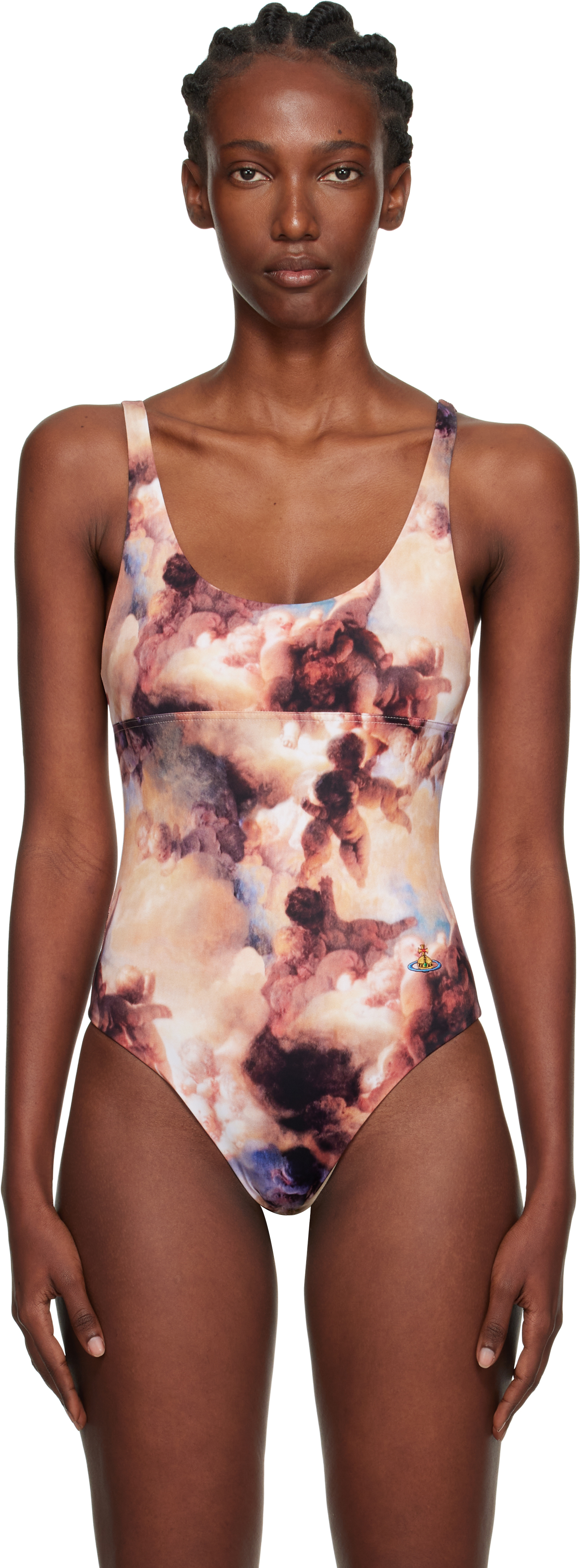Multicolor Straight Line Swimsuit