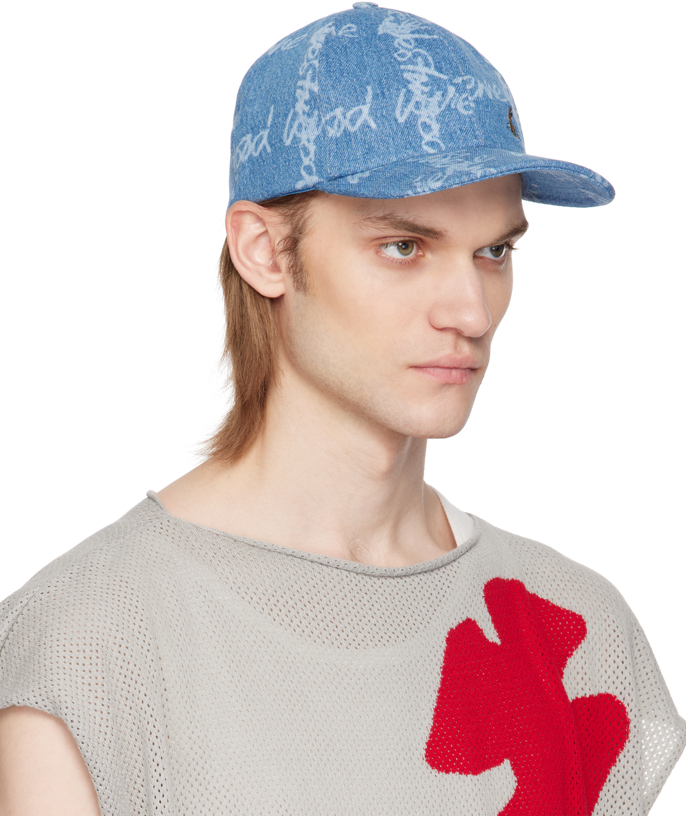 Vivienne Westwood Blue Vw Grid Baseball Cap In Ss25-k306