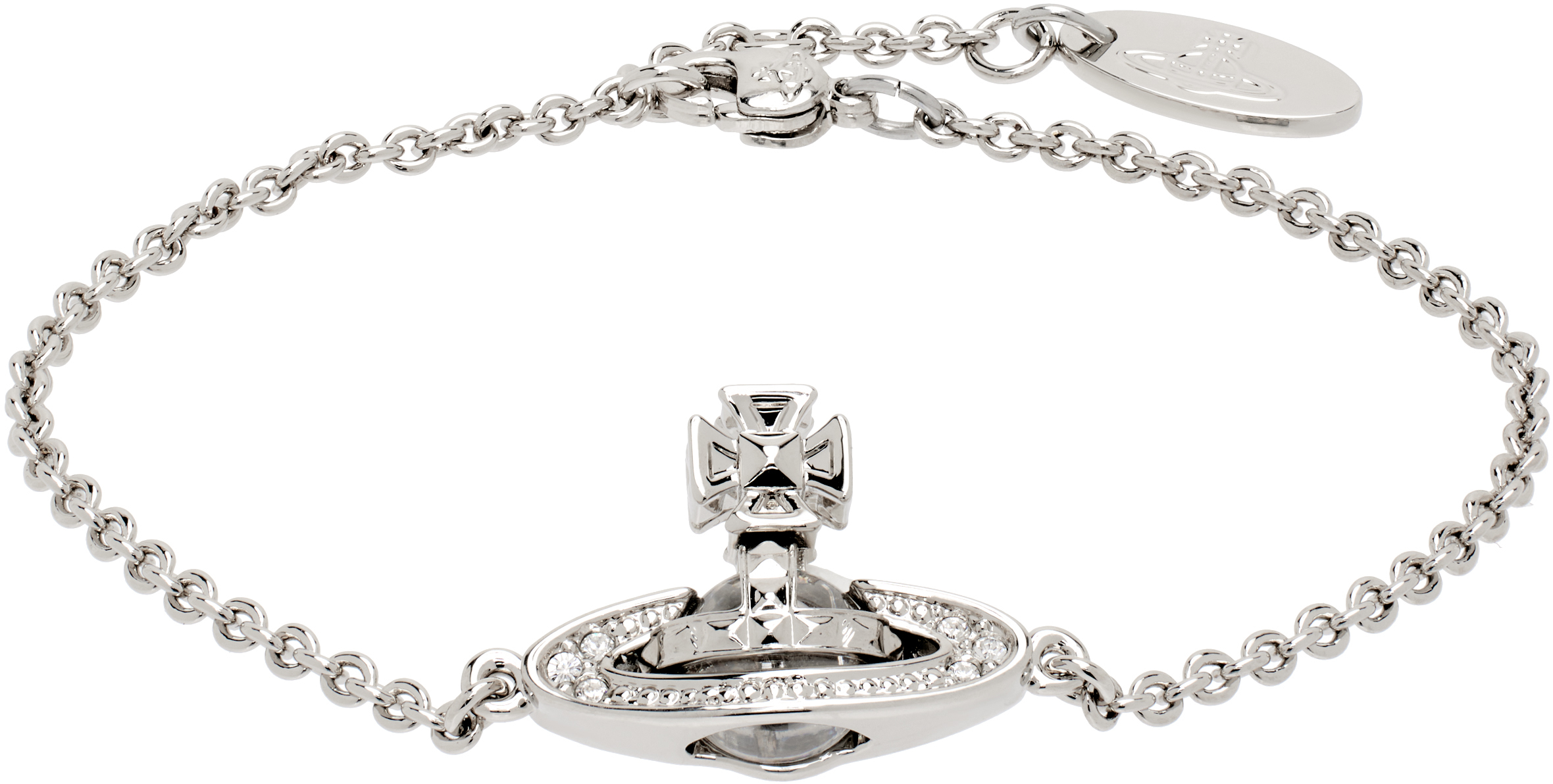 Vivienne Westwood｜ (PINA BAS RELIEF BRACELET (61020066 Vivienne Westwood: Silver Pina Bas Relief Bracelet | SSENSE