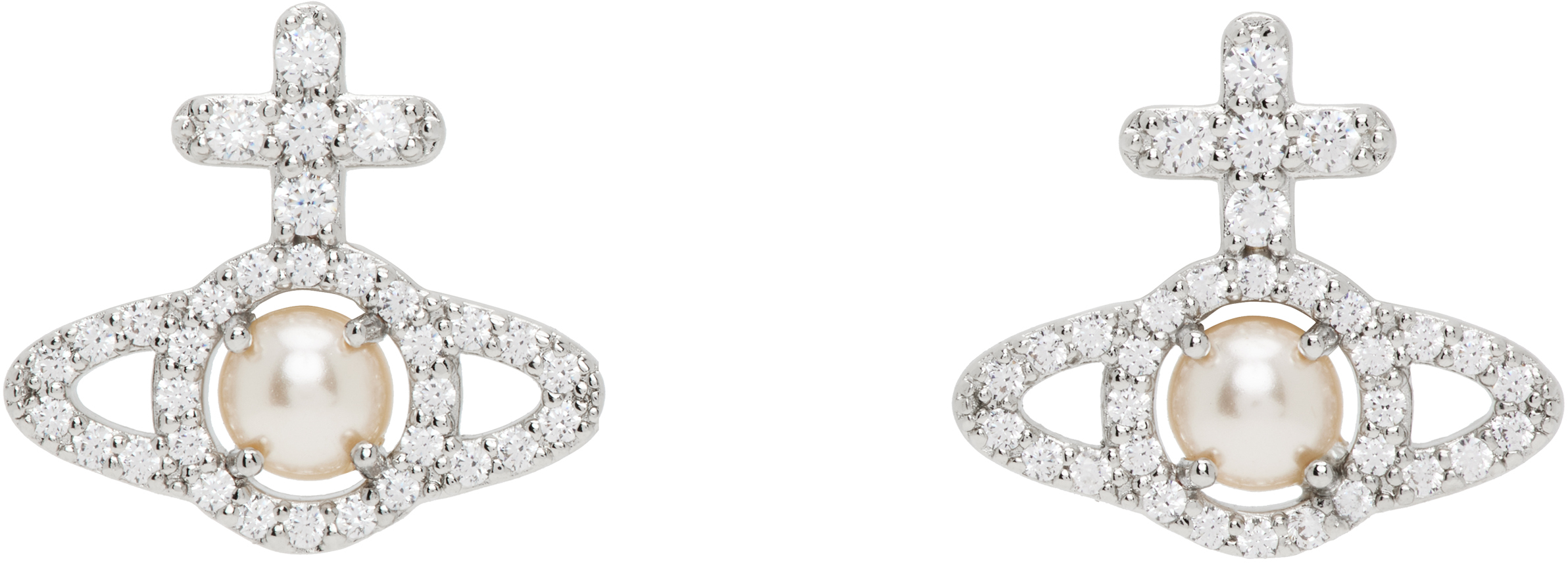 Silver Olympia Faux-Pearl Earrings