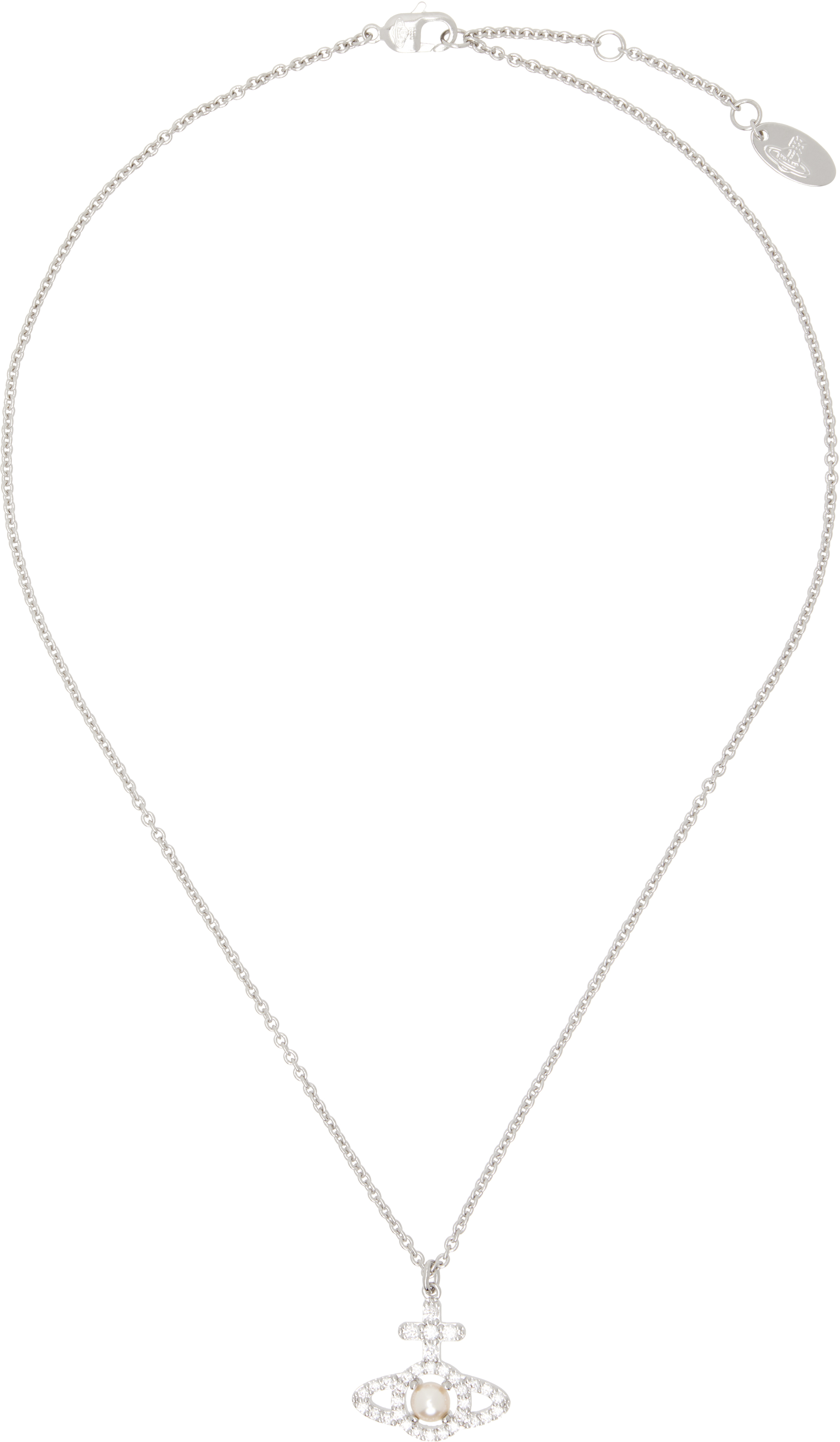 Vivienne Westwood: Silver Olympia Pearl Pendant Necklace