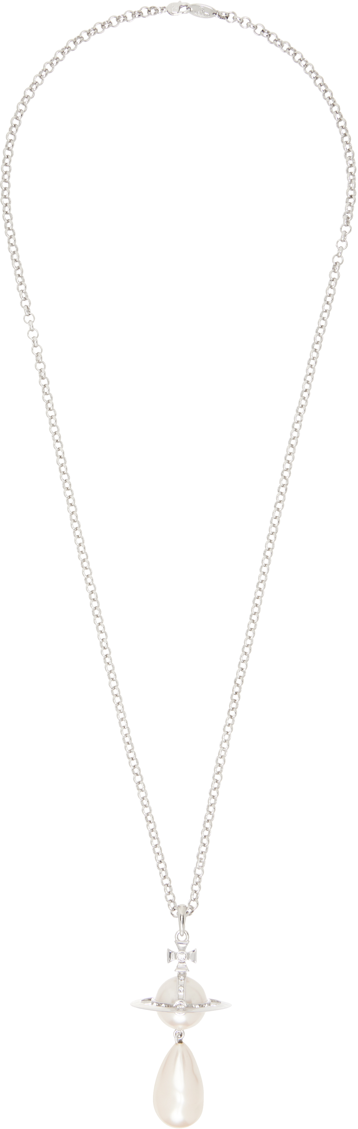 Vivienne Westwood: Silver Giant Faux-Pearl Drop Pendant