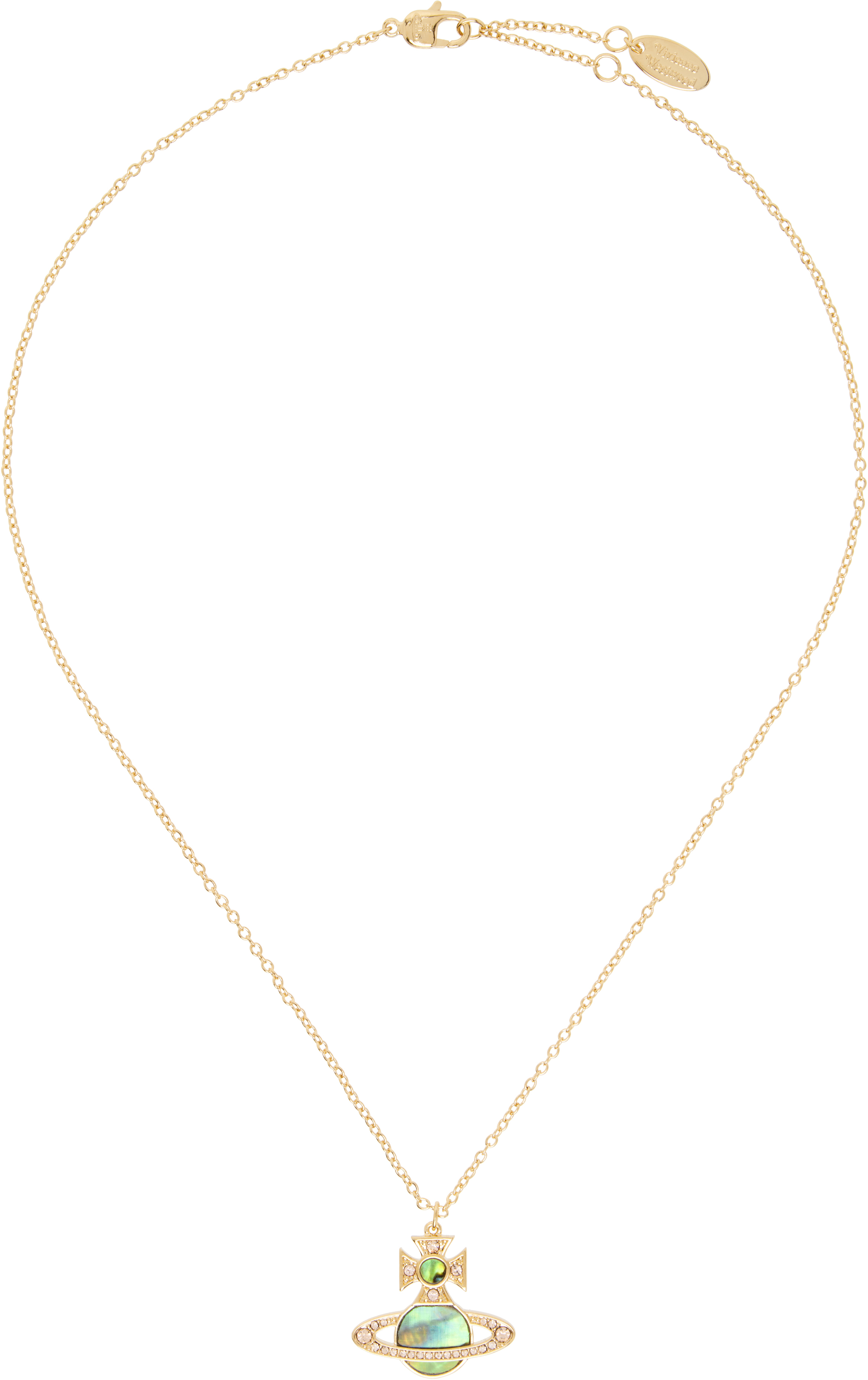 関税・送料込【Vivienne Westwood】Rinaペンダント Vivienne Westwood: Gold & Green Rina Pendant Necklace