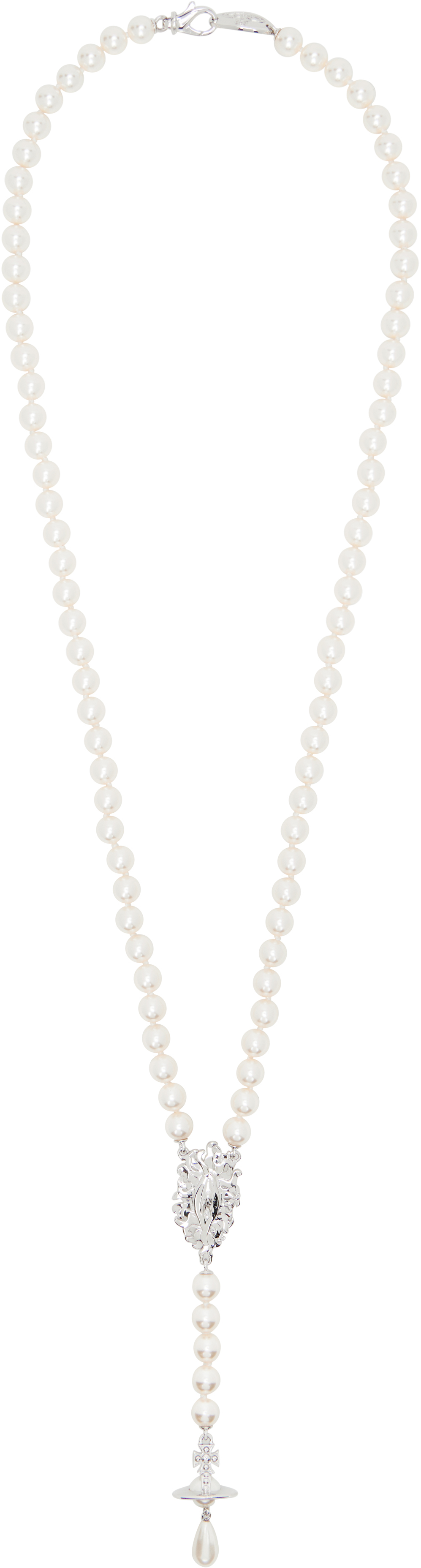 Vivienne Westwood: Calista Long Pearl Necklace | SSENSE