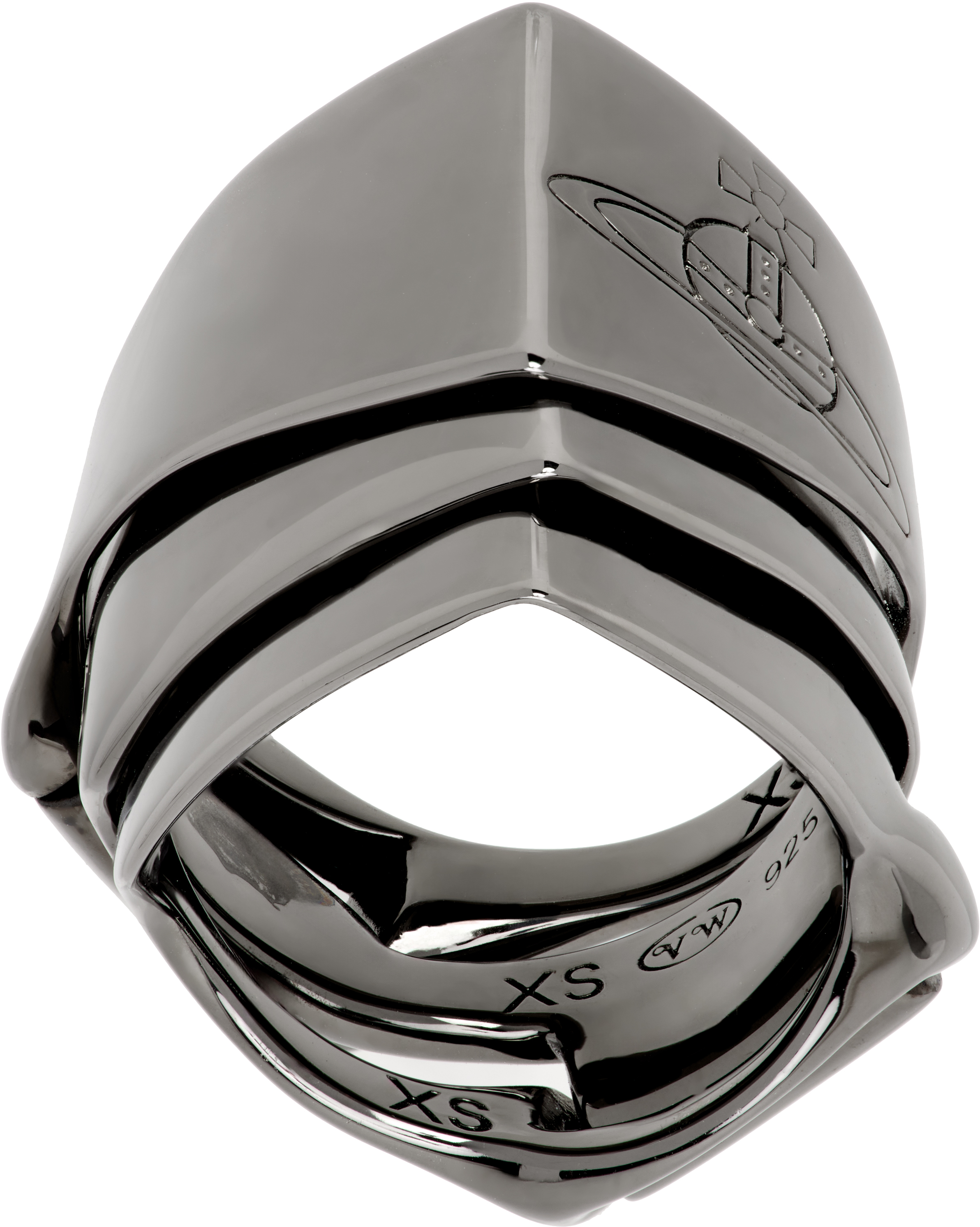 Vivienne Westwood Gunmetal Knuckleduster Ring In Ruthenium