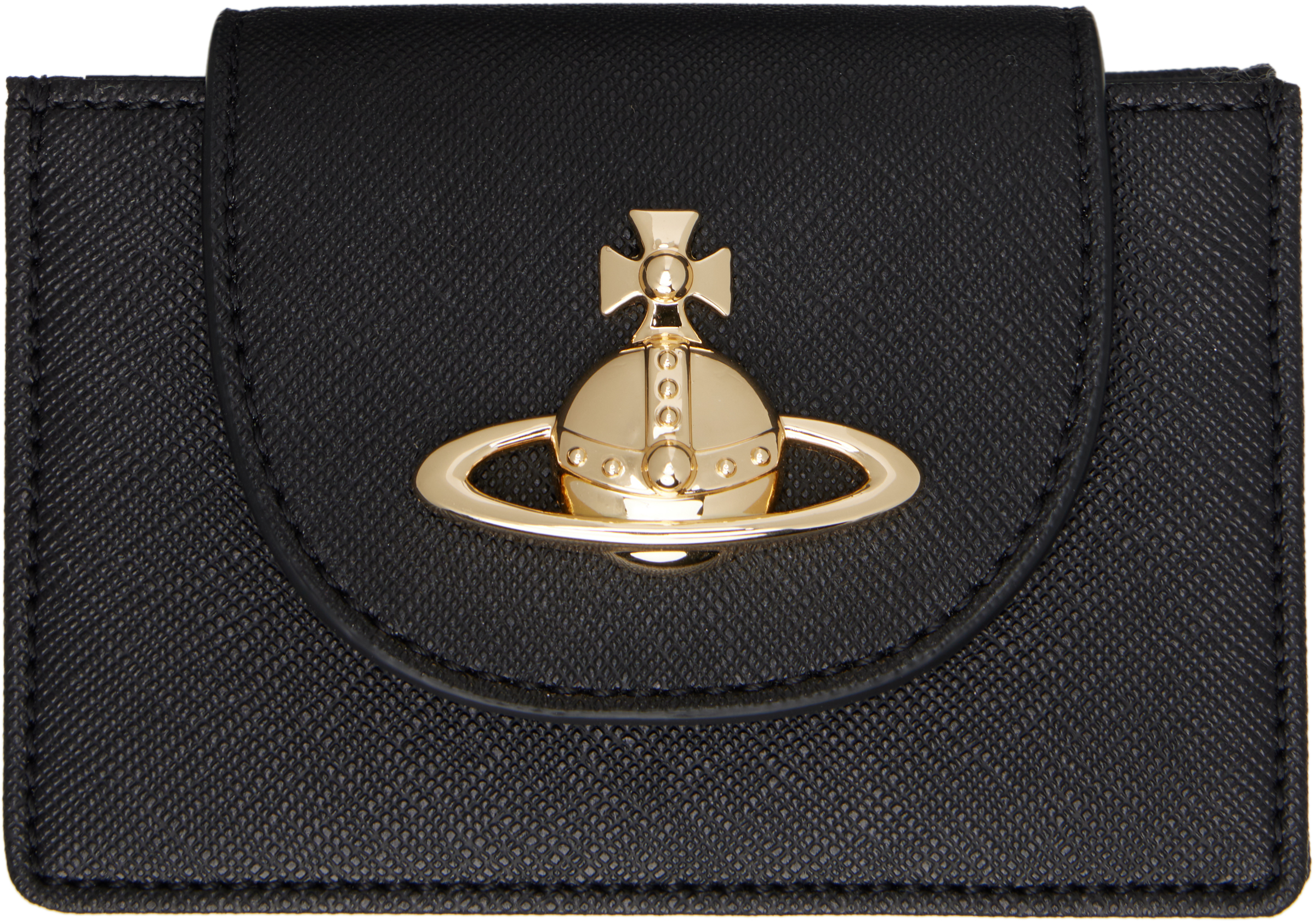 【VIVIENNE WESTWOOD】 FLAP CARD HOLDER Slim Flap Card Holder in BLACK | Vivienne Westwood®