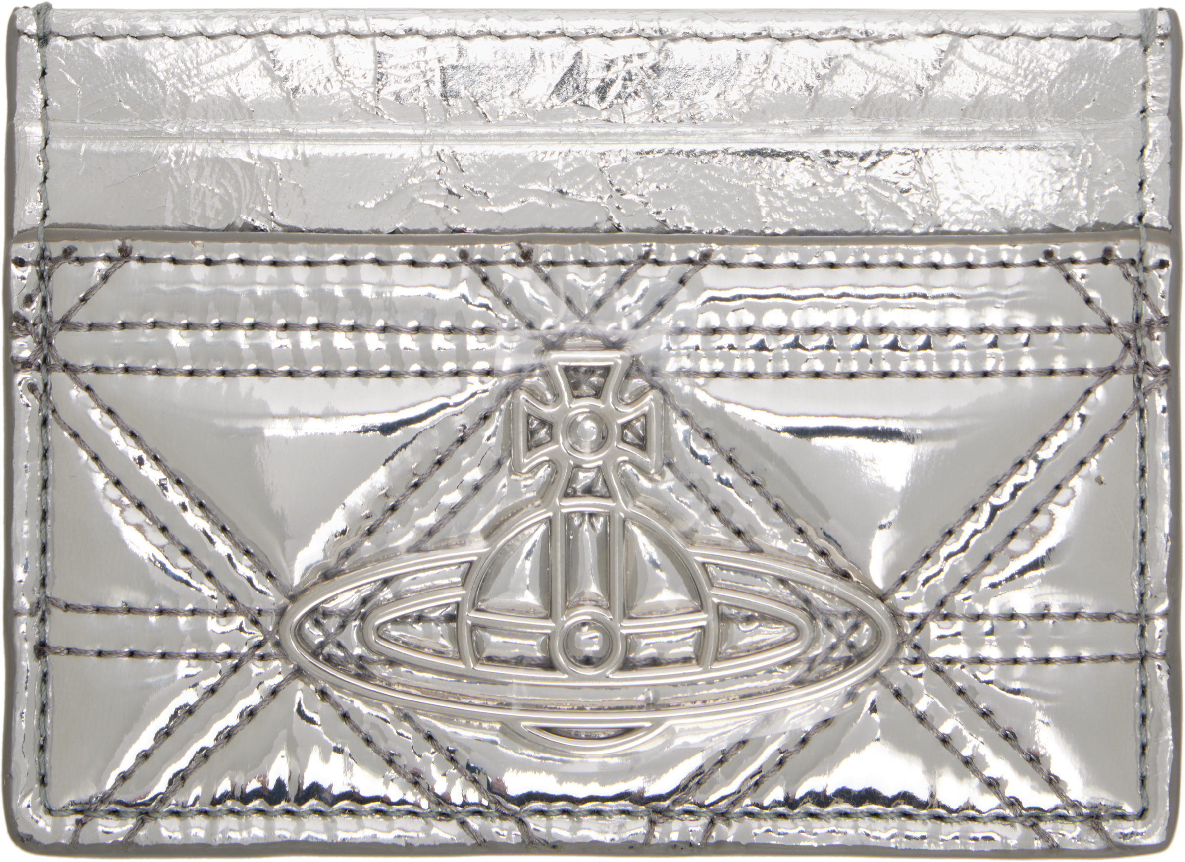 Vivienne Westwood◆フラット カード ホルダー silver Vivienne Westwoodのシルバー Flat カードケースがセール中