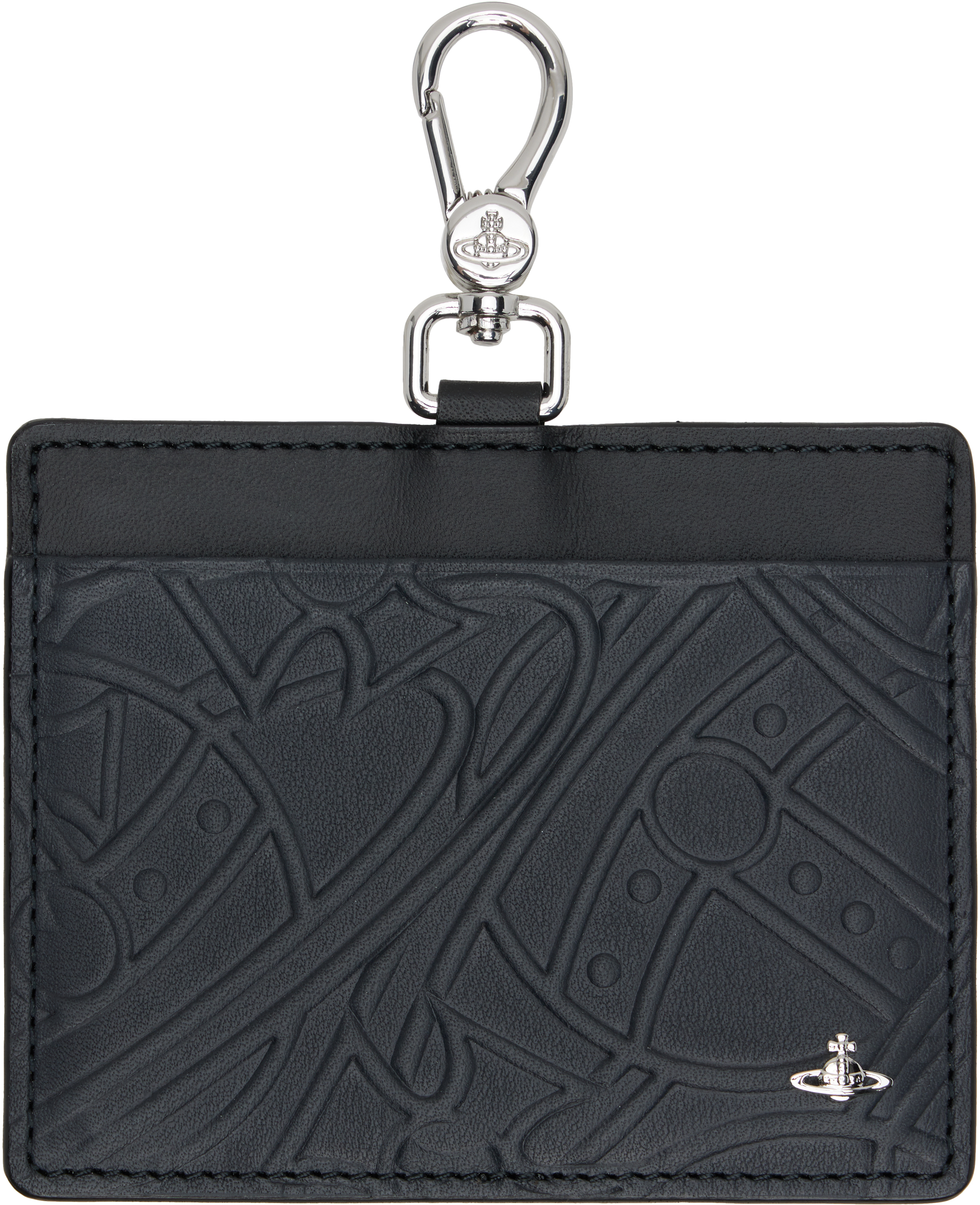 Vivienne Westwoodのブラック Tangled Orb レザー カードケース