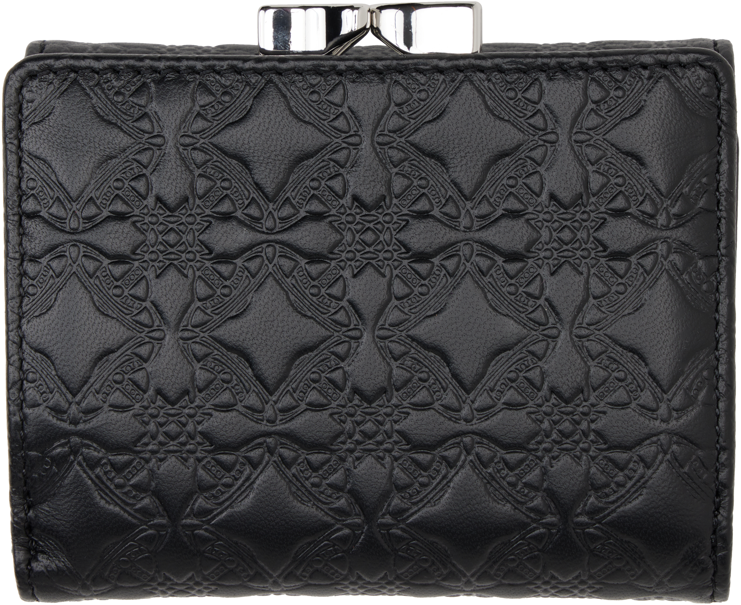 Vivienne Westwood Black Small Frame Wallet In Ss25-n403