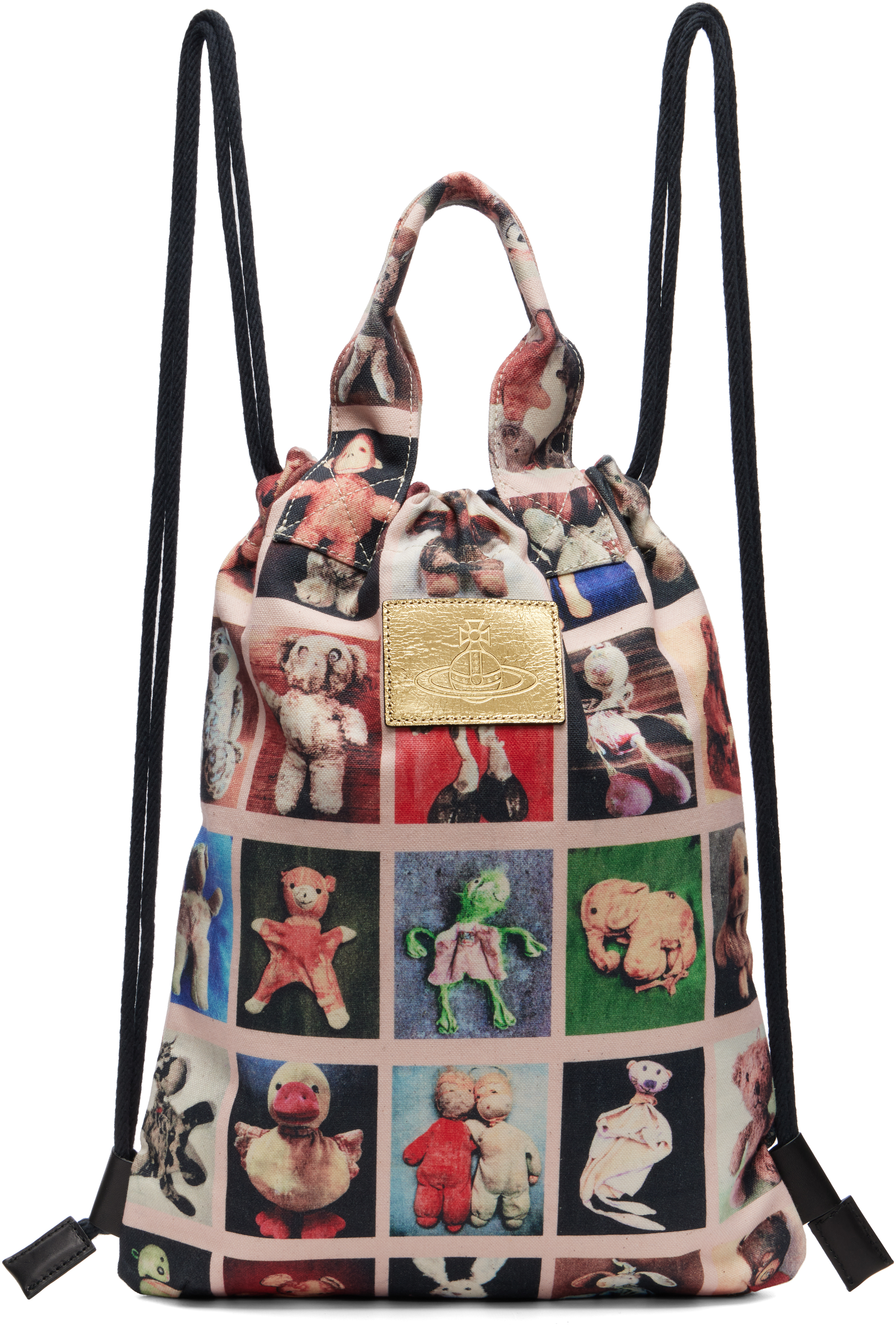 Multicolor Canvas Teddies Pippa Drawstring Backpack