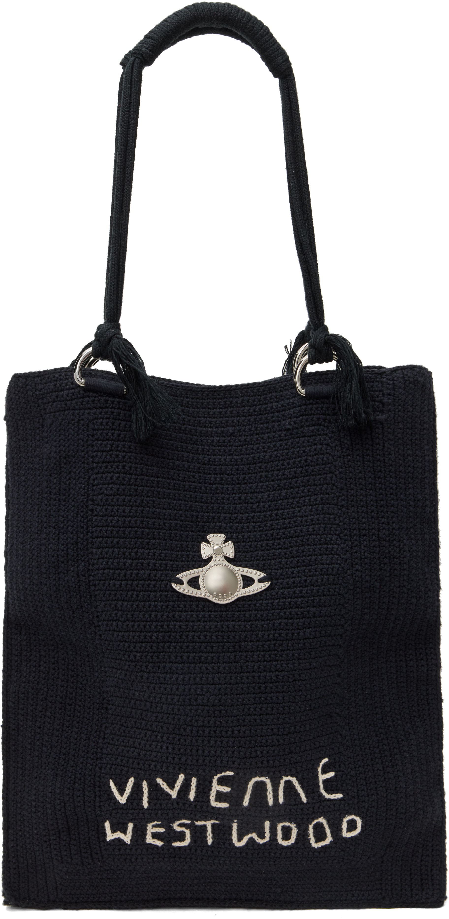 Black Large Mabel Crochet Tote