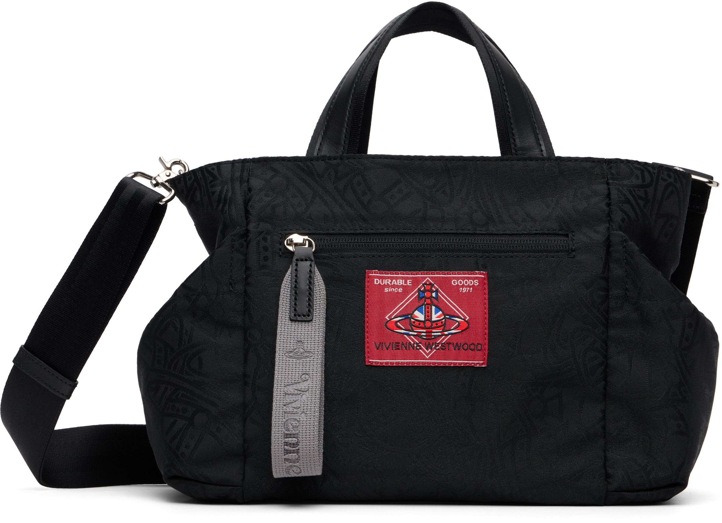Black Tangled Jacquard Orb Tote
