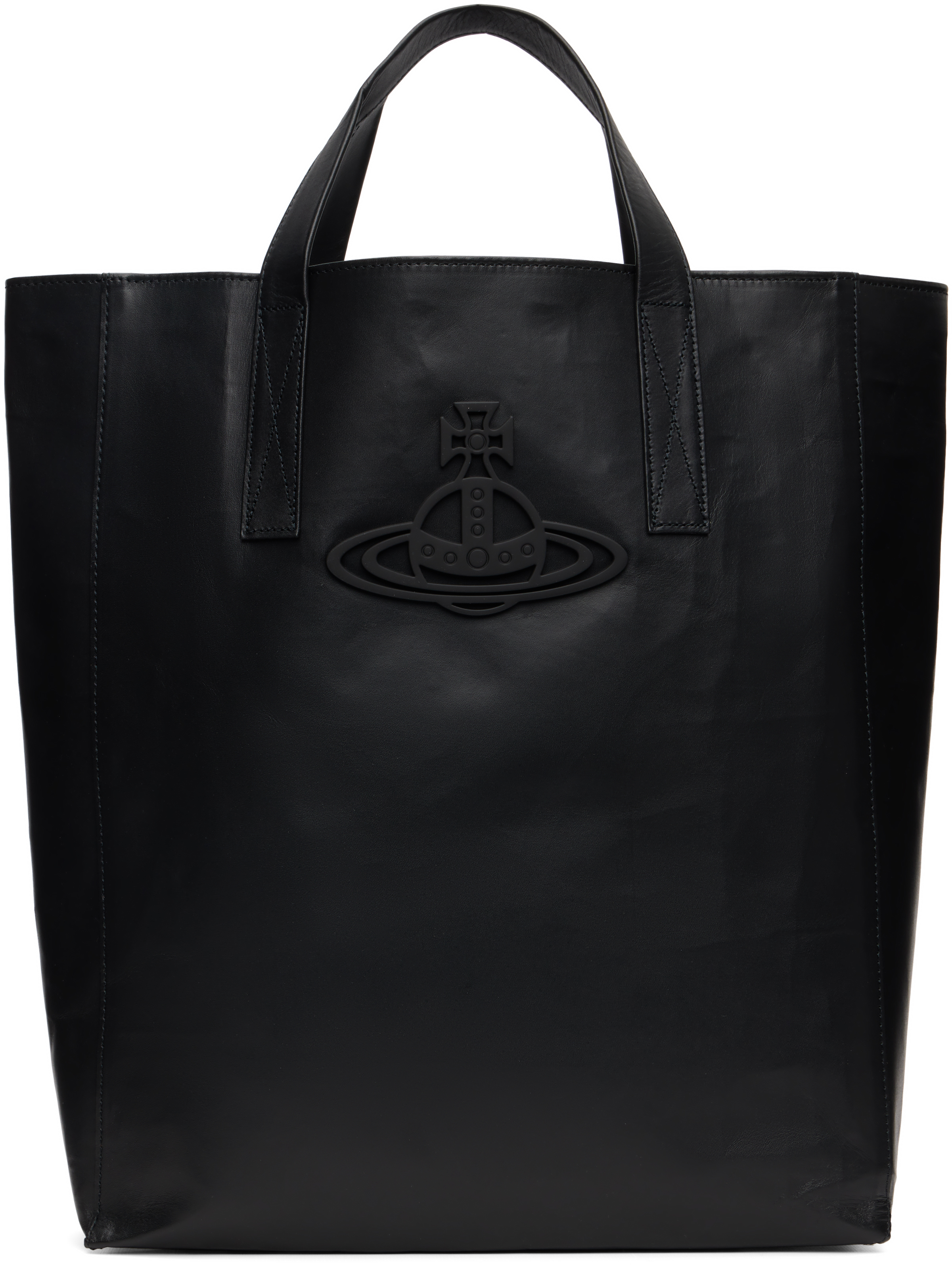 Black Leather Sarah Medium Tote