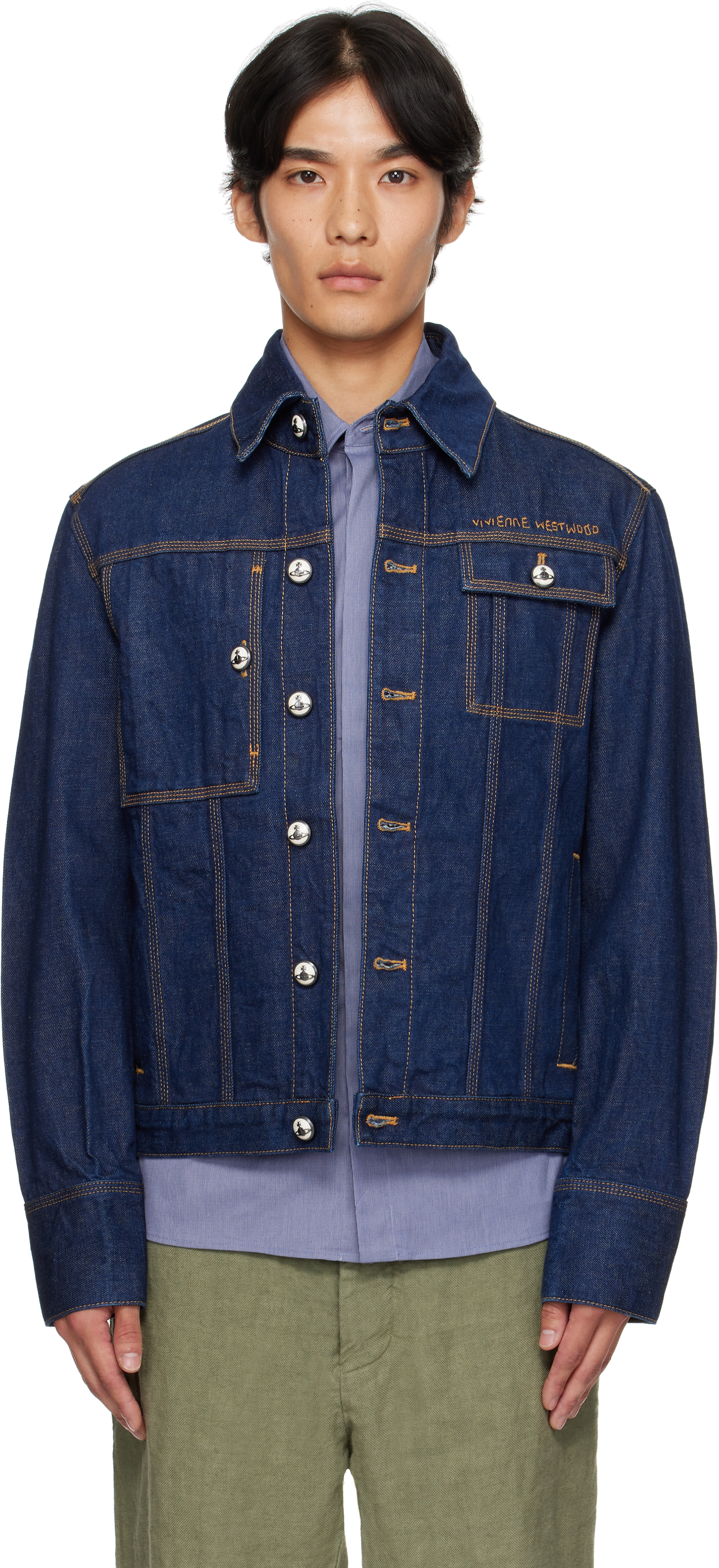 Navy Worker Denim Jacket