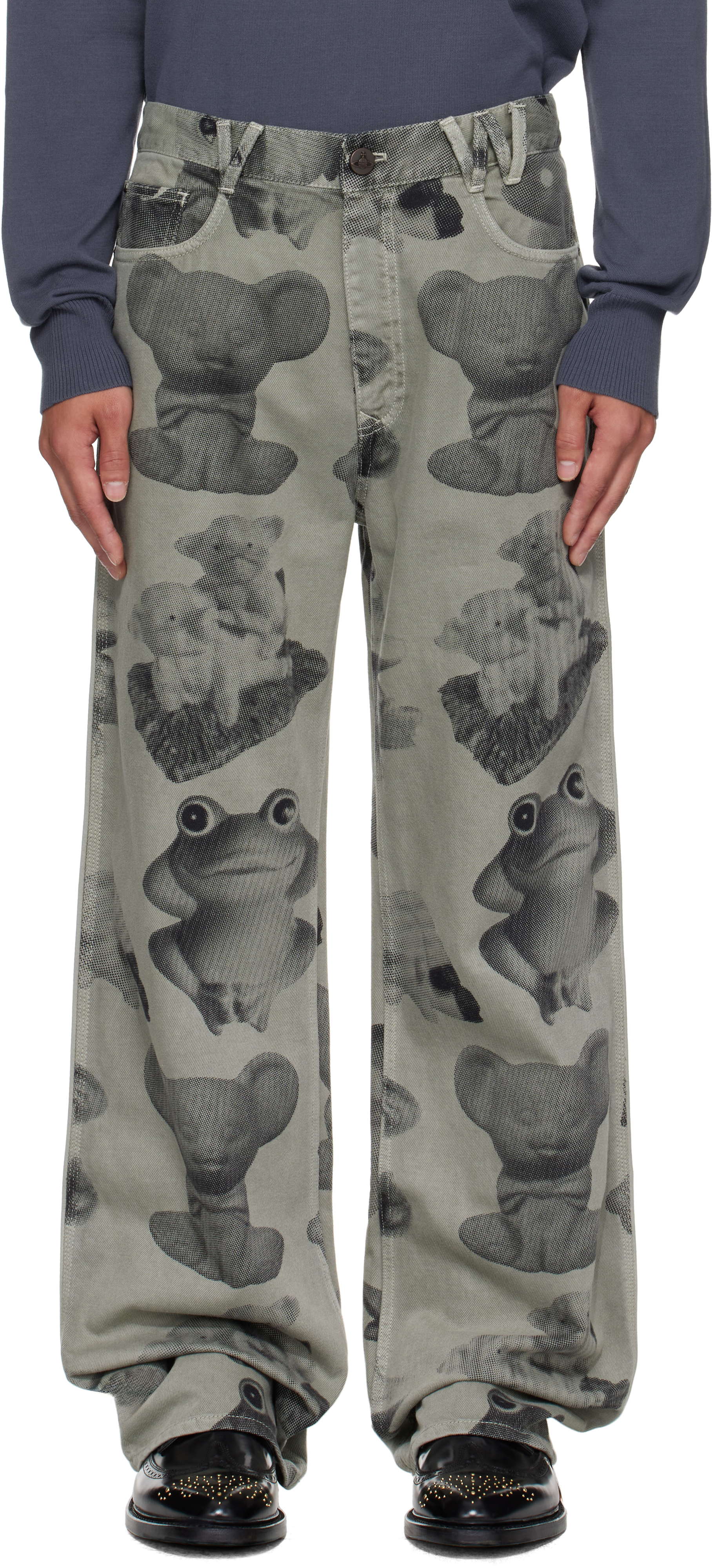 Green Dyed Figurine Raymond Jeans by Vivienne Westwood on Sale