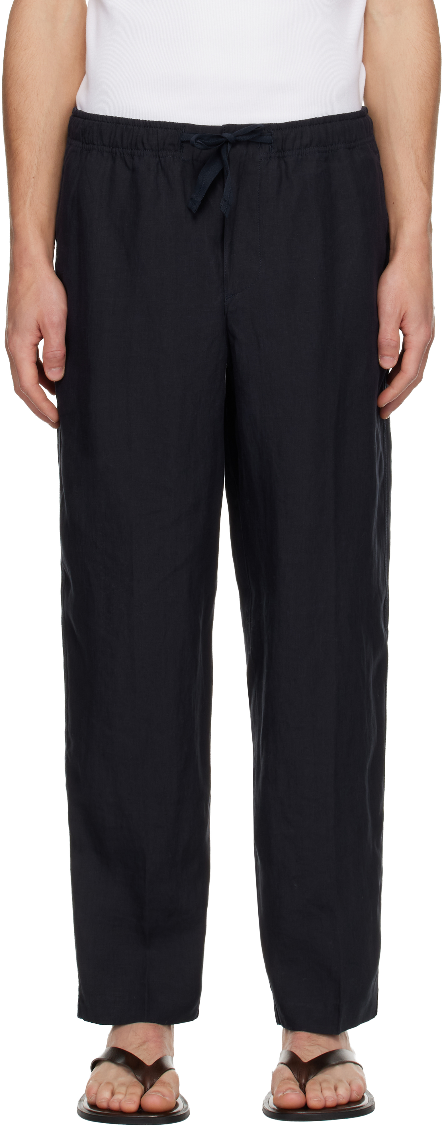 Orlebar Brown Navy Alex Lino Trousers In Blue