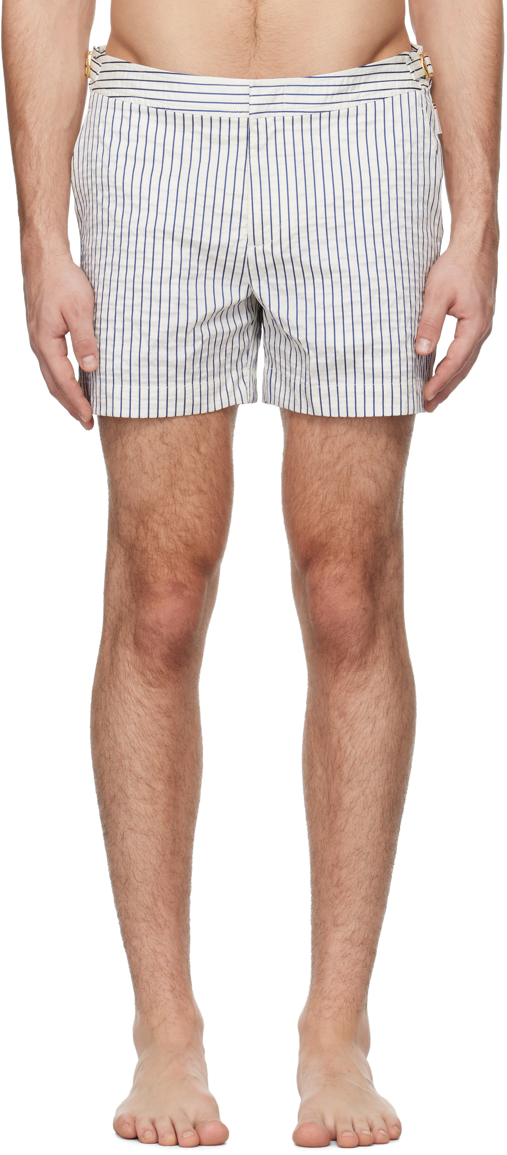 White & Navy Setter Swim Shorts