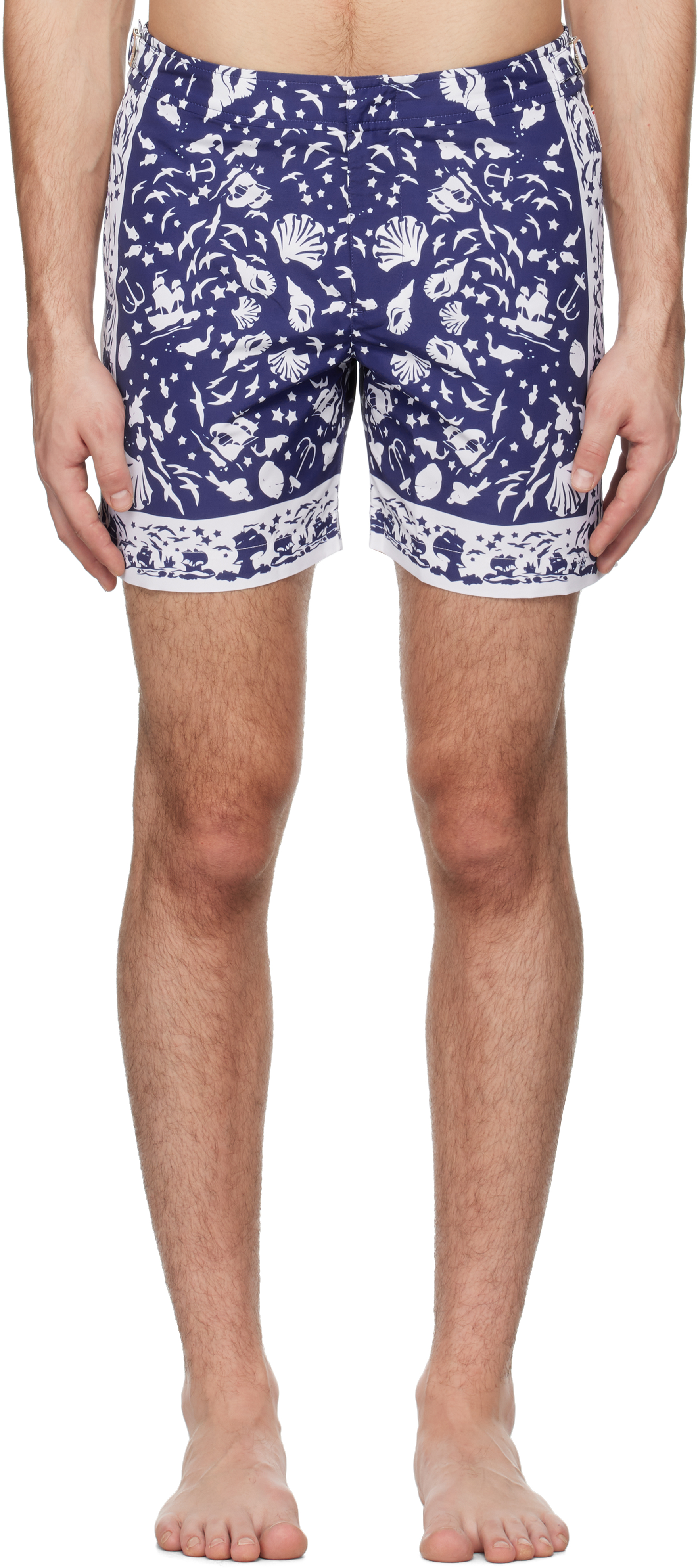 Navy & White Bulldog Swim Shorts