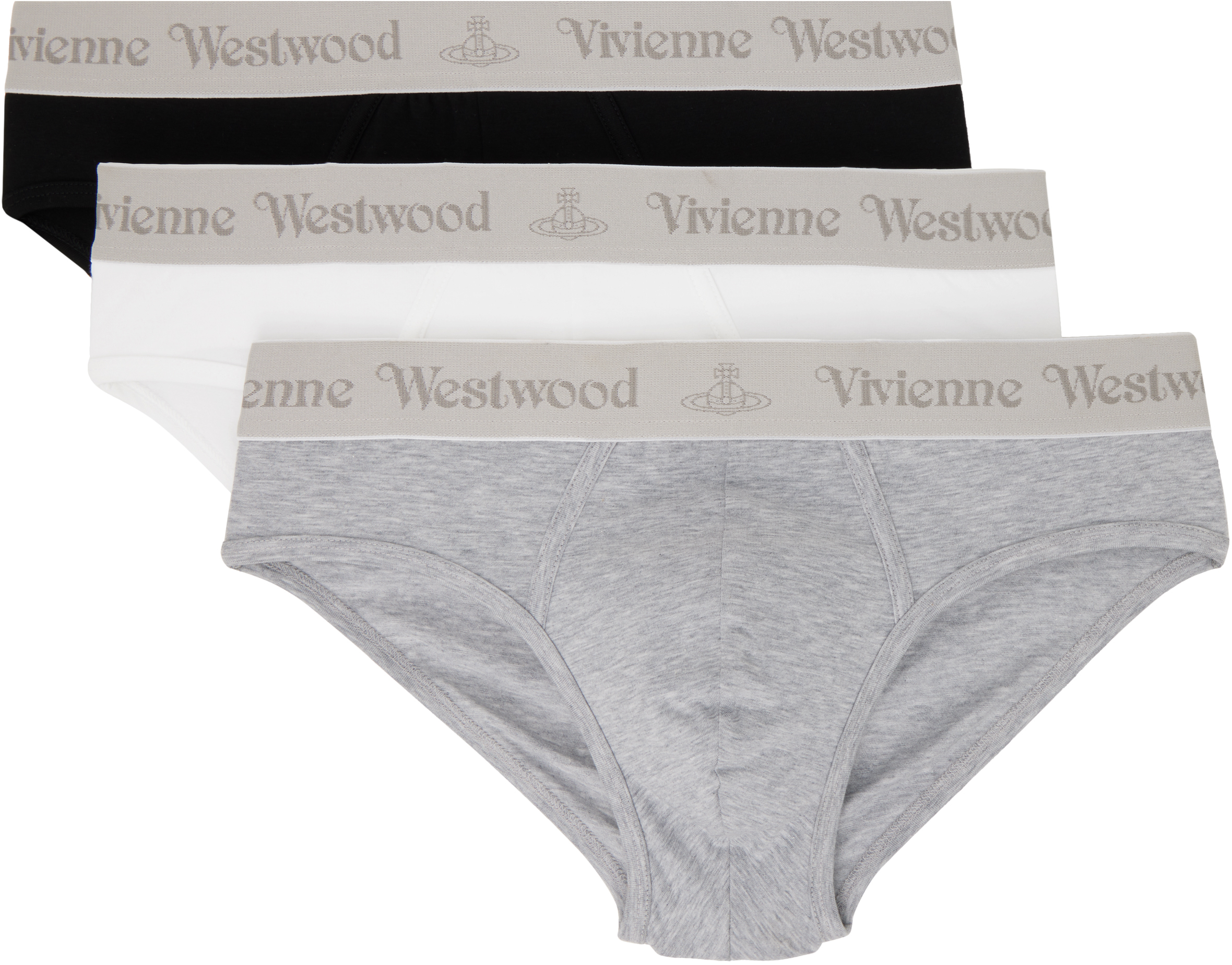 Vivienne Westwood: Three-Pack Multicolor & Gray Band Slip
