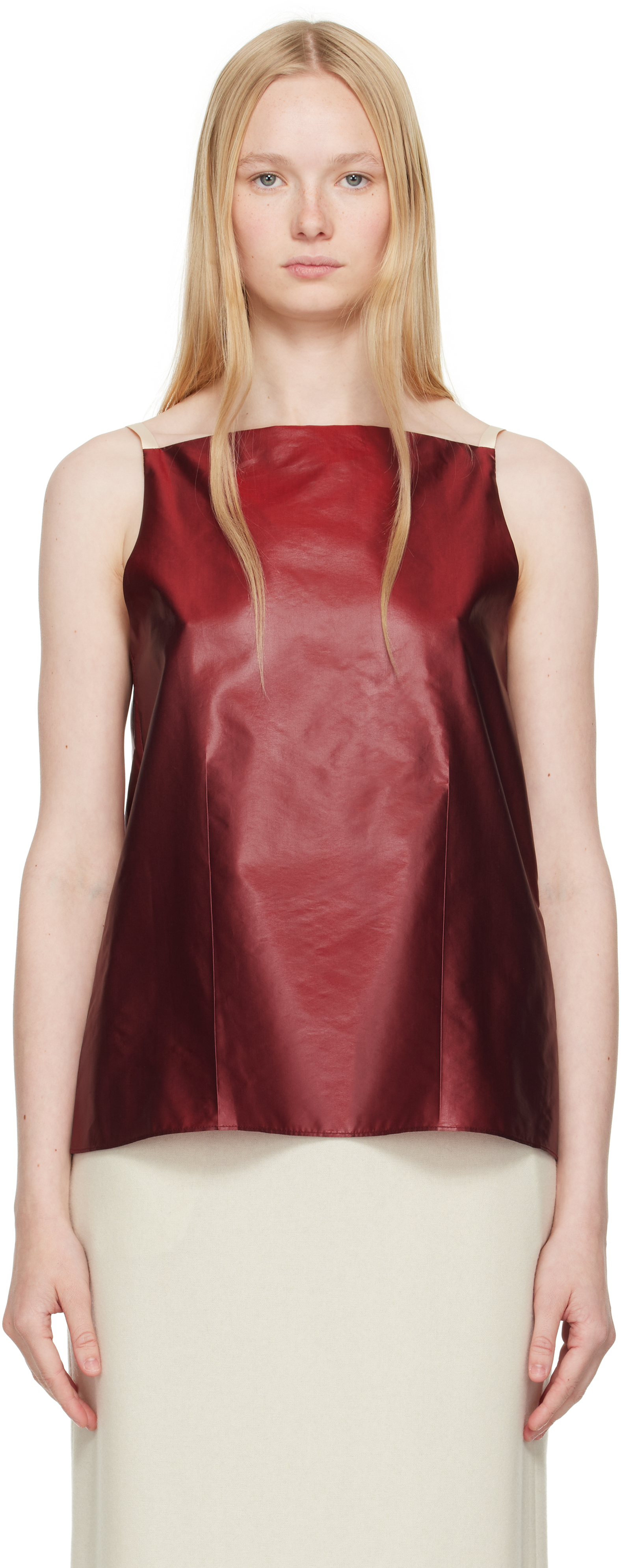 Carven Burgundy Polyester Blend Top In Brown