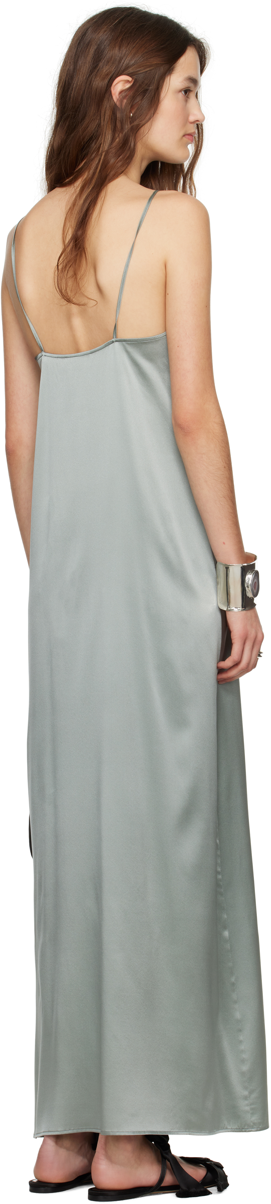 Ruohan Green Shell Maxi Dress In Re048ss25
