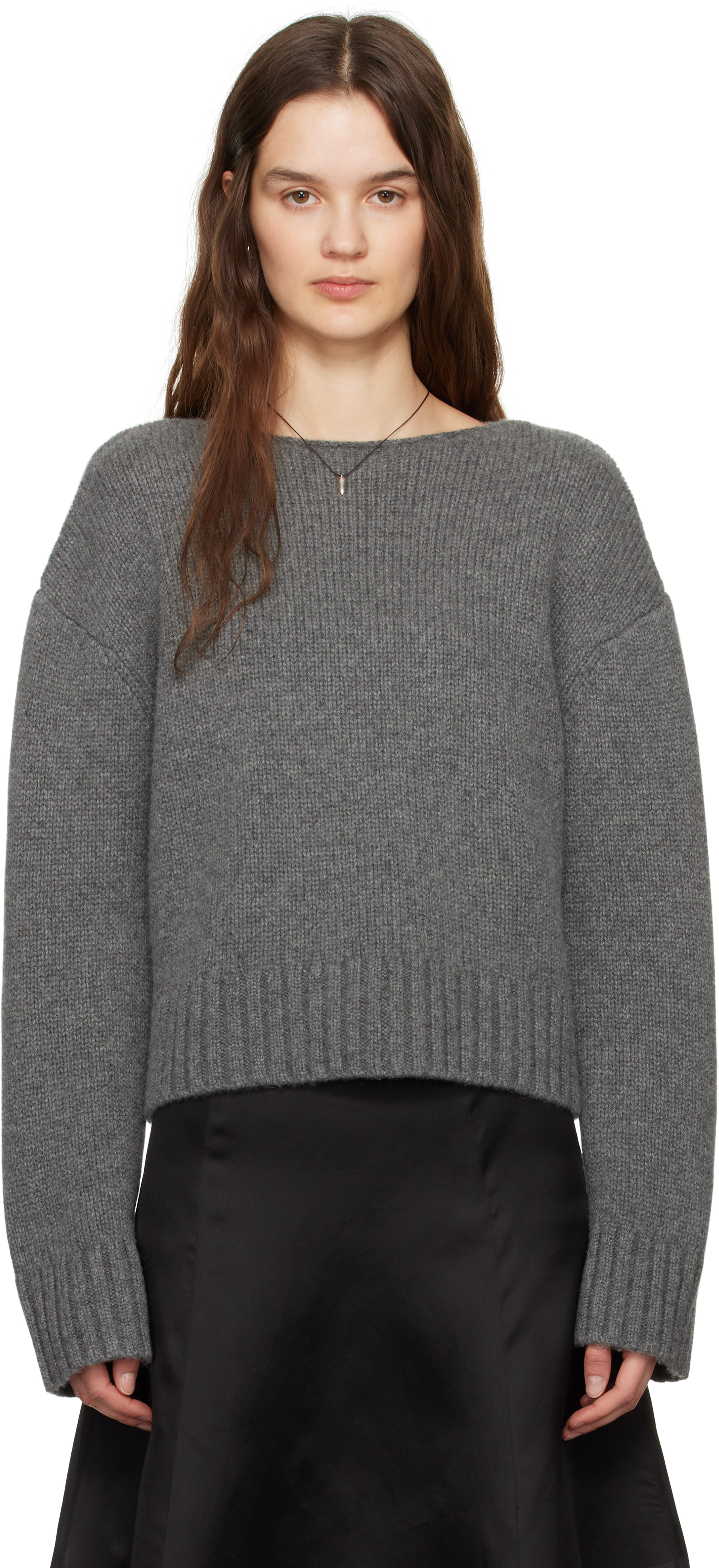 Gray Cropped Sweater