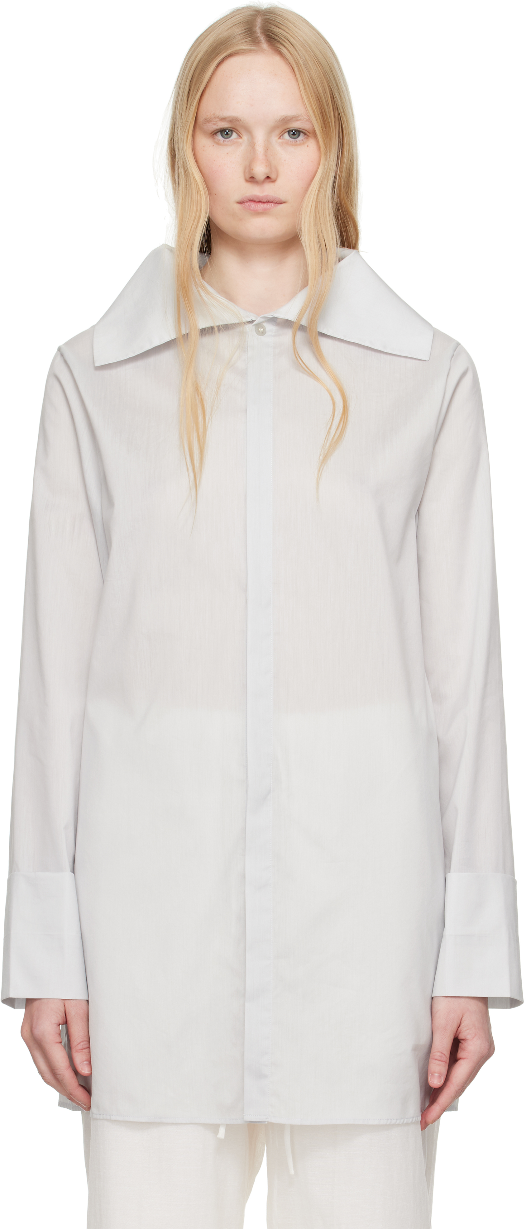 Ruohan Gray Water Color Tinos Long Sleeve Shirt