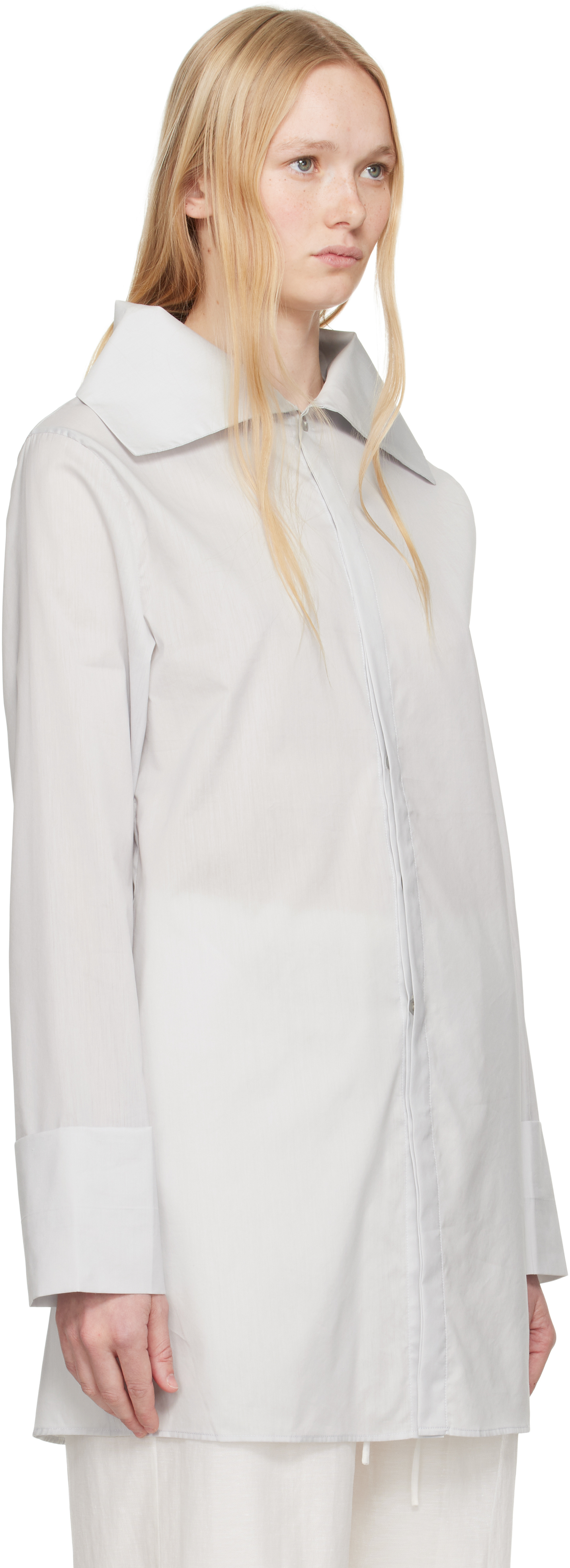 Ruohan Gray Water Color Tinos Long Sleeve Shirt