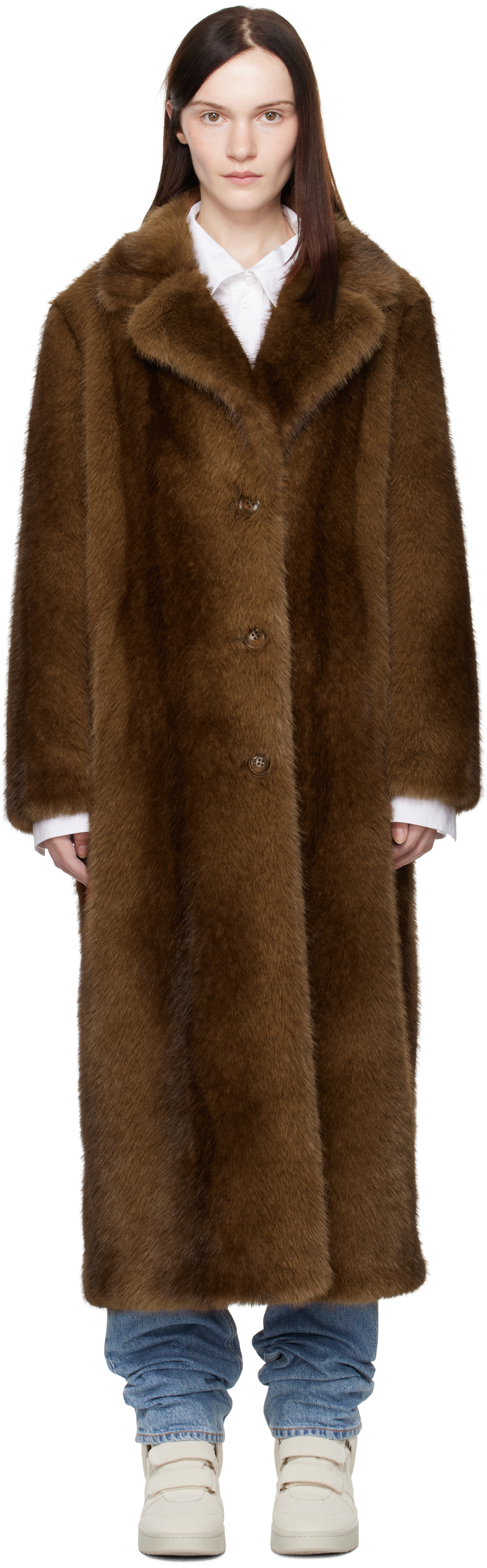 Brown Nora Faux-Fur Coat