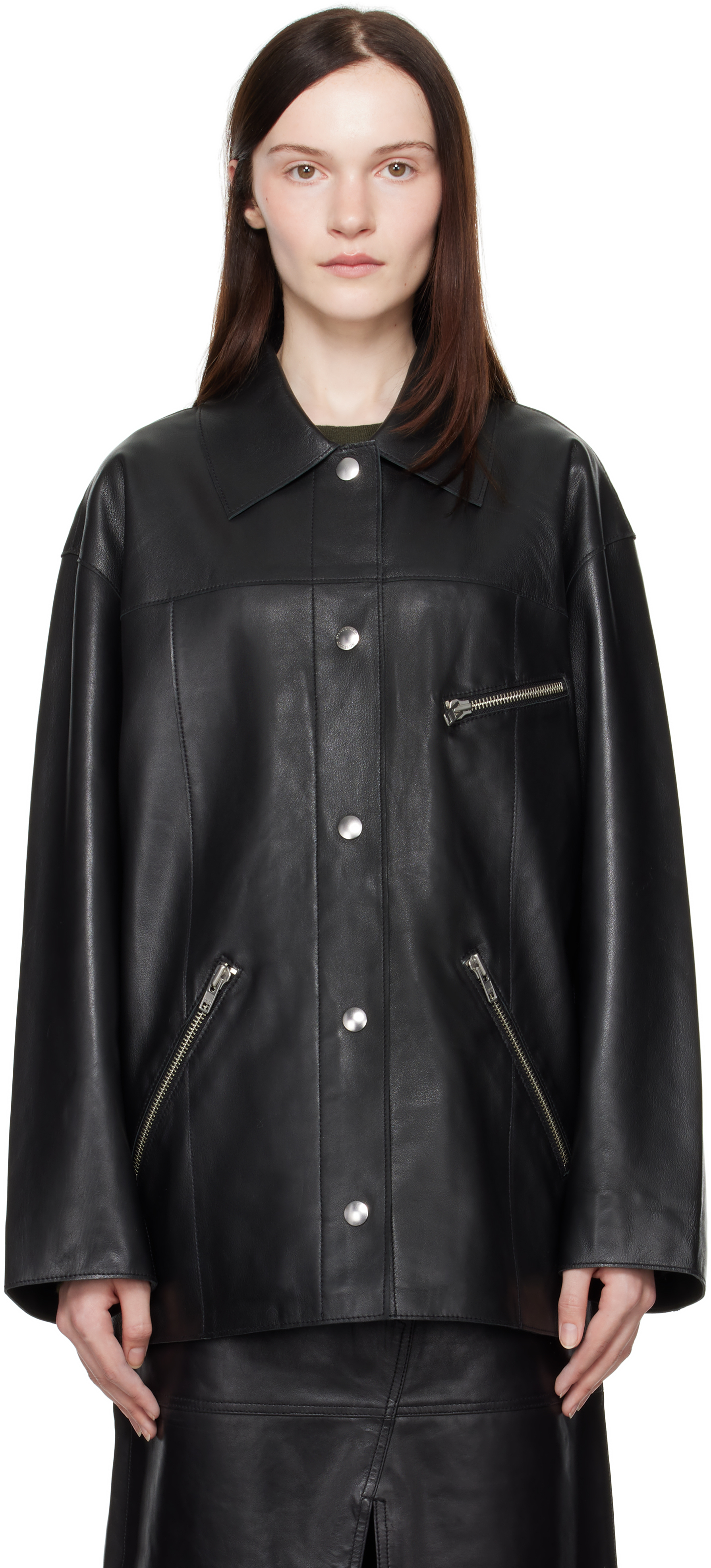 Black Elisia Leather Jacket