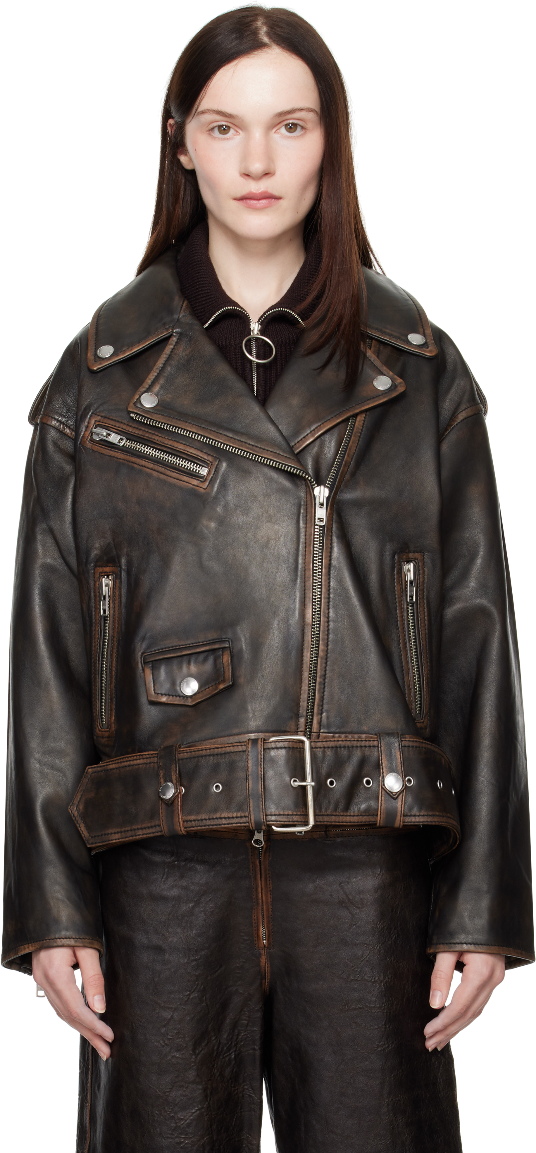 Black Isobelle Biker Leather Jacket