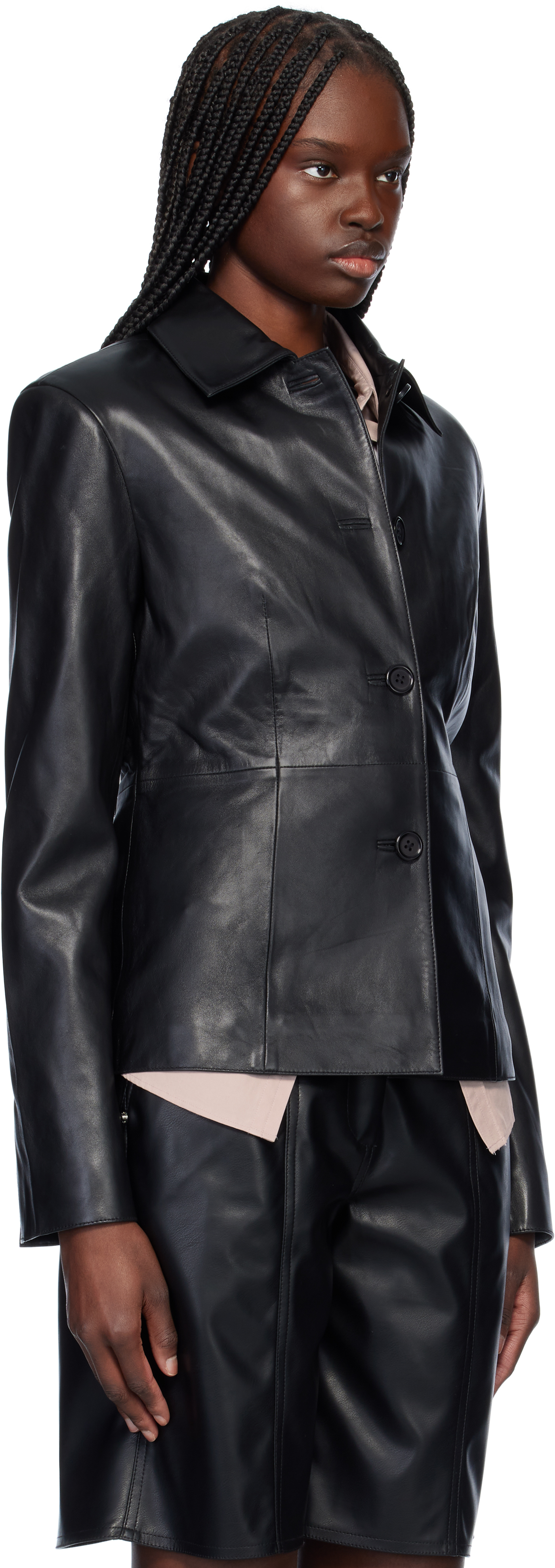 Stand Studio Black Izabella Leather Jacker In 89900 Black