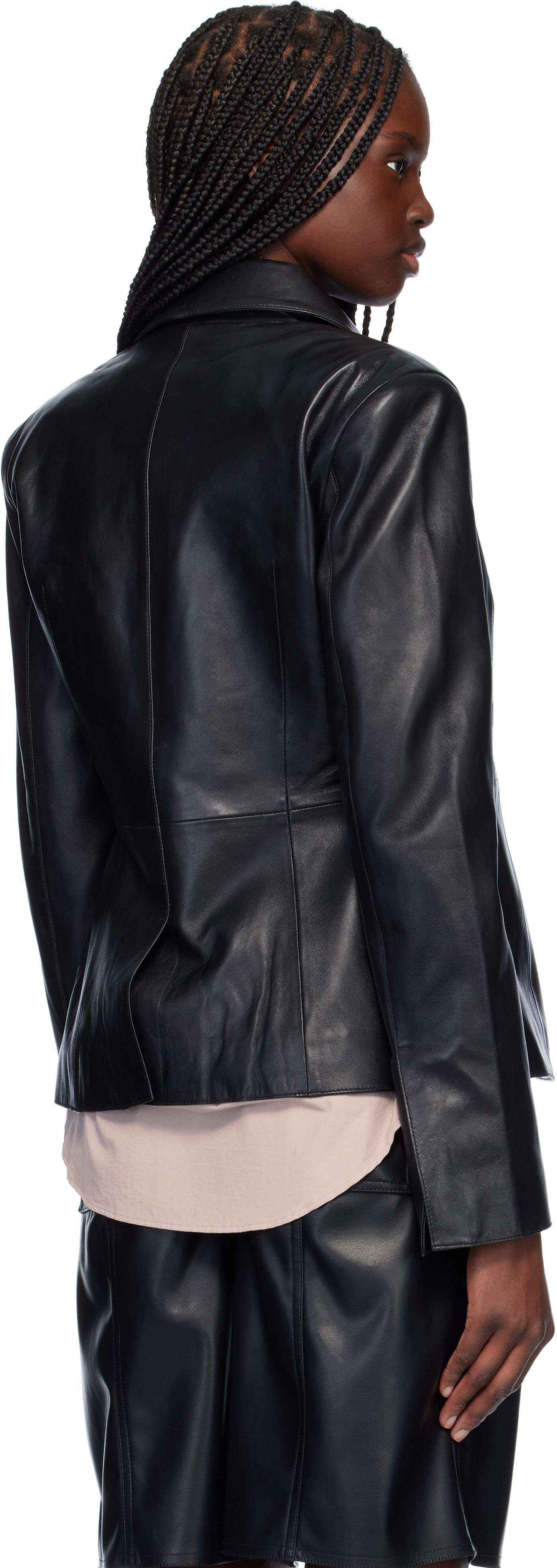 Stand Studio Black Izabella Leather Jacker In 89900 Black
