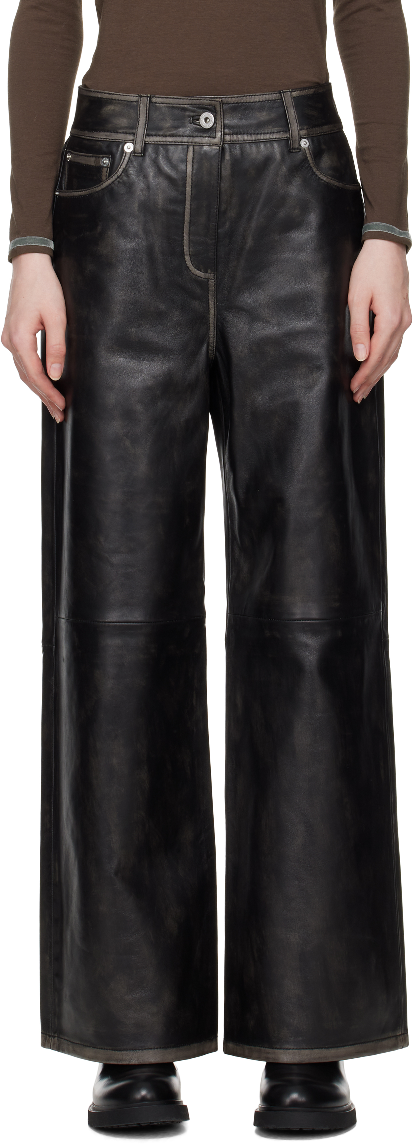 Black Mylah Leather Pants