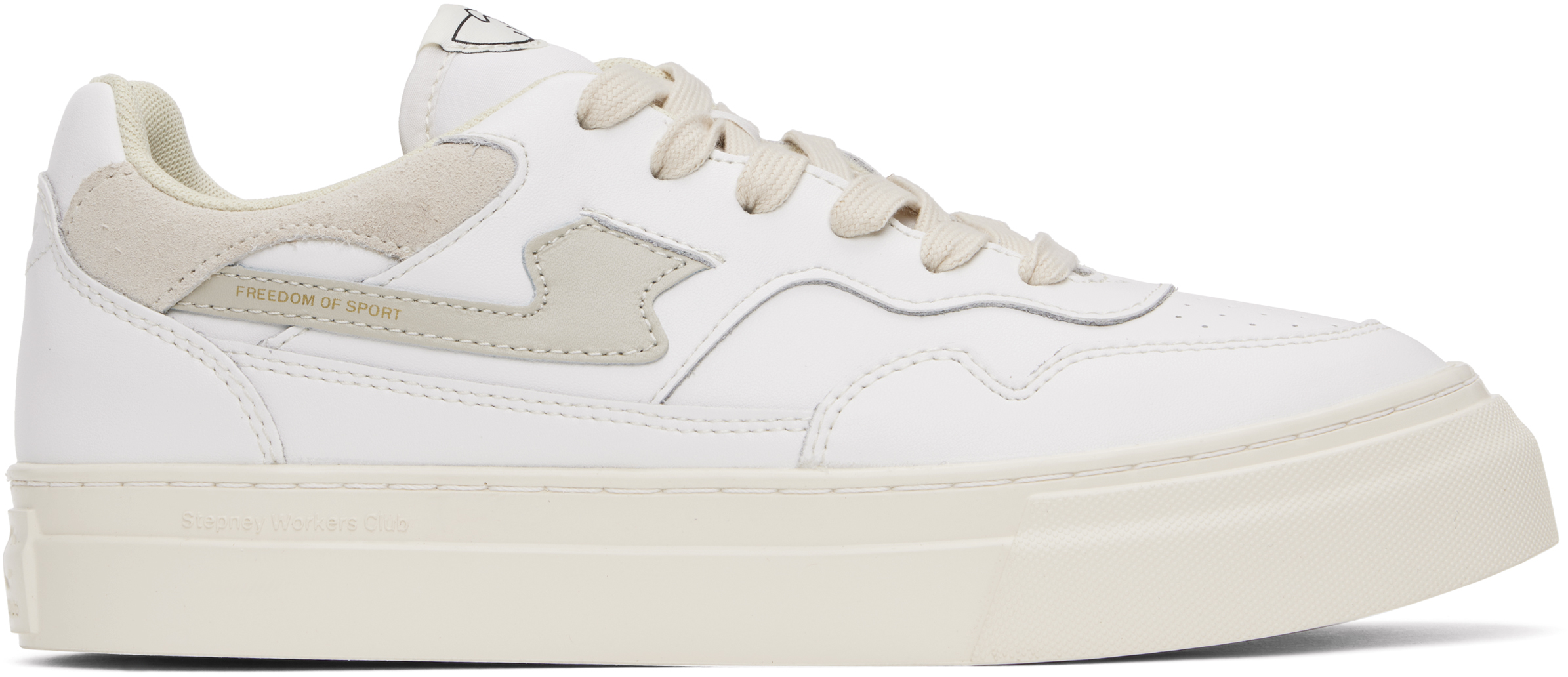 White & Beige Pearl S-Strike Sneakers