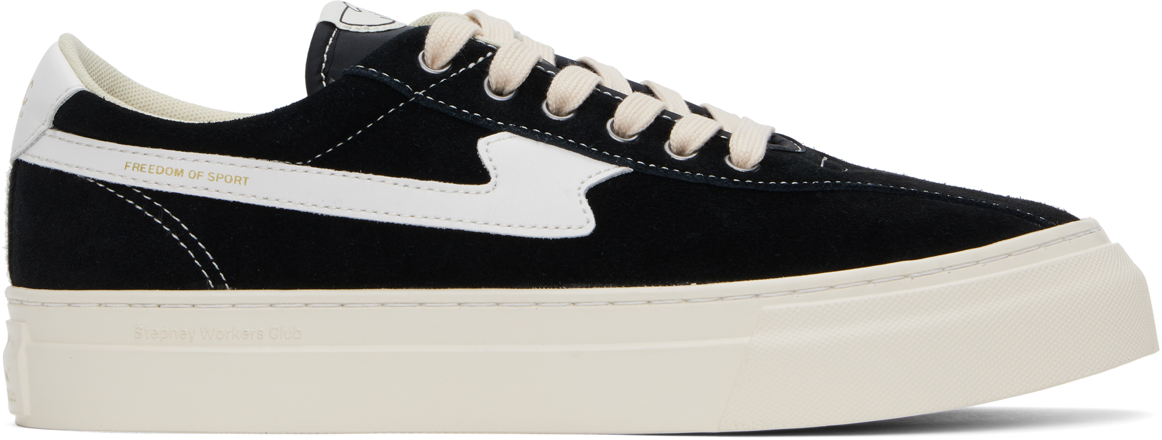 Black & White Dellow S-Strike Cup Suede Sneakers