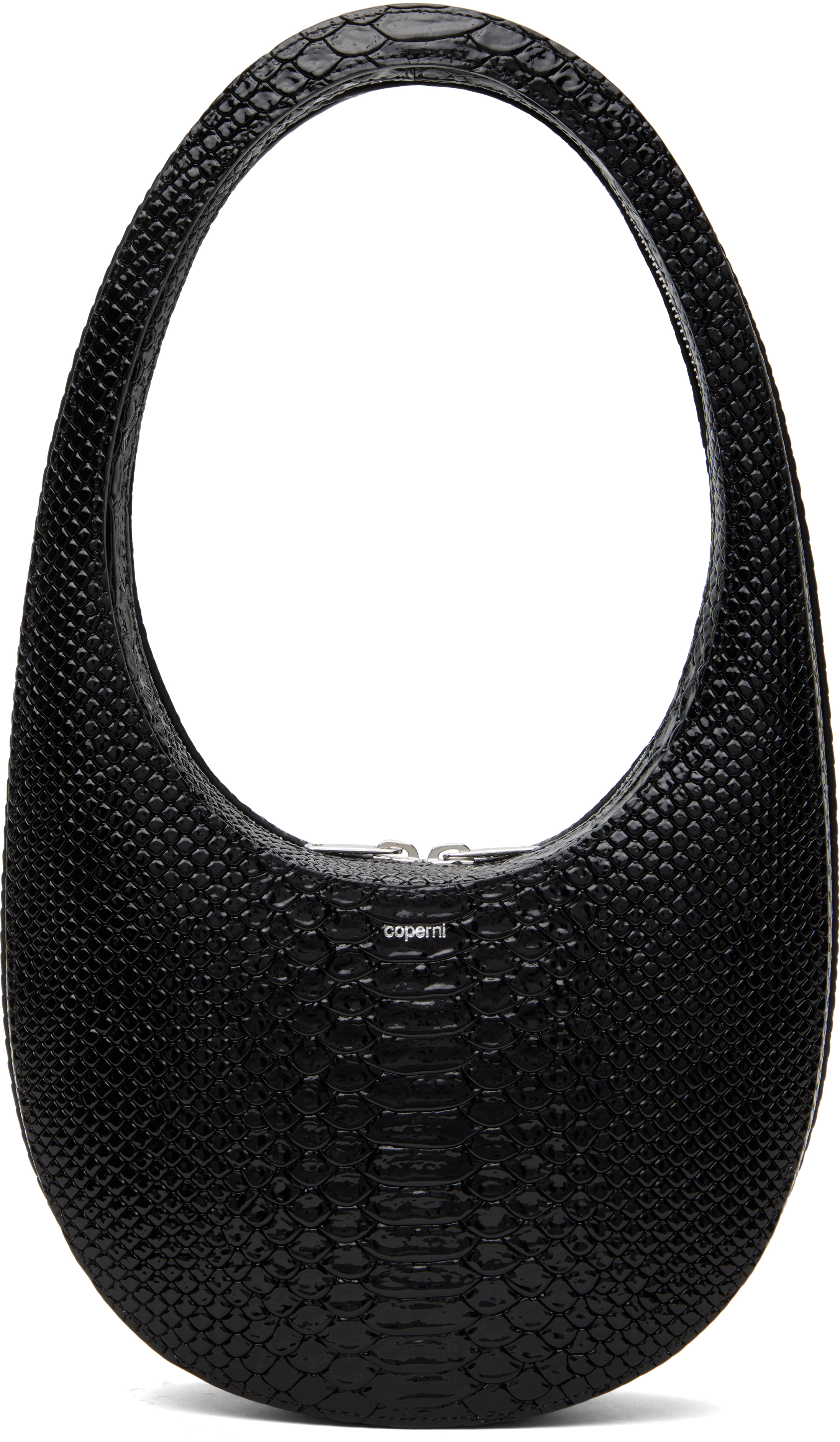 Coperni Black Python Embossed Swipe Bag
